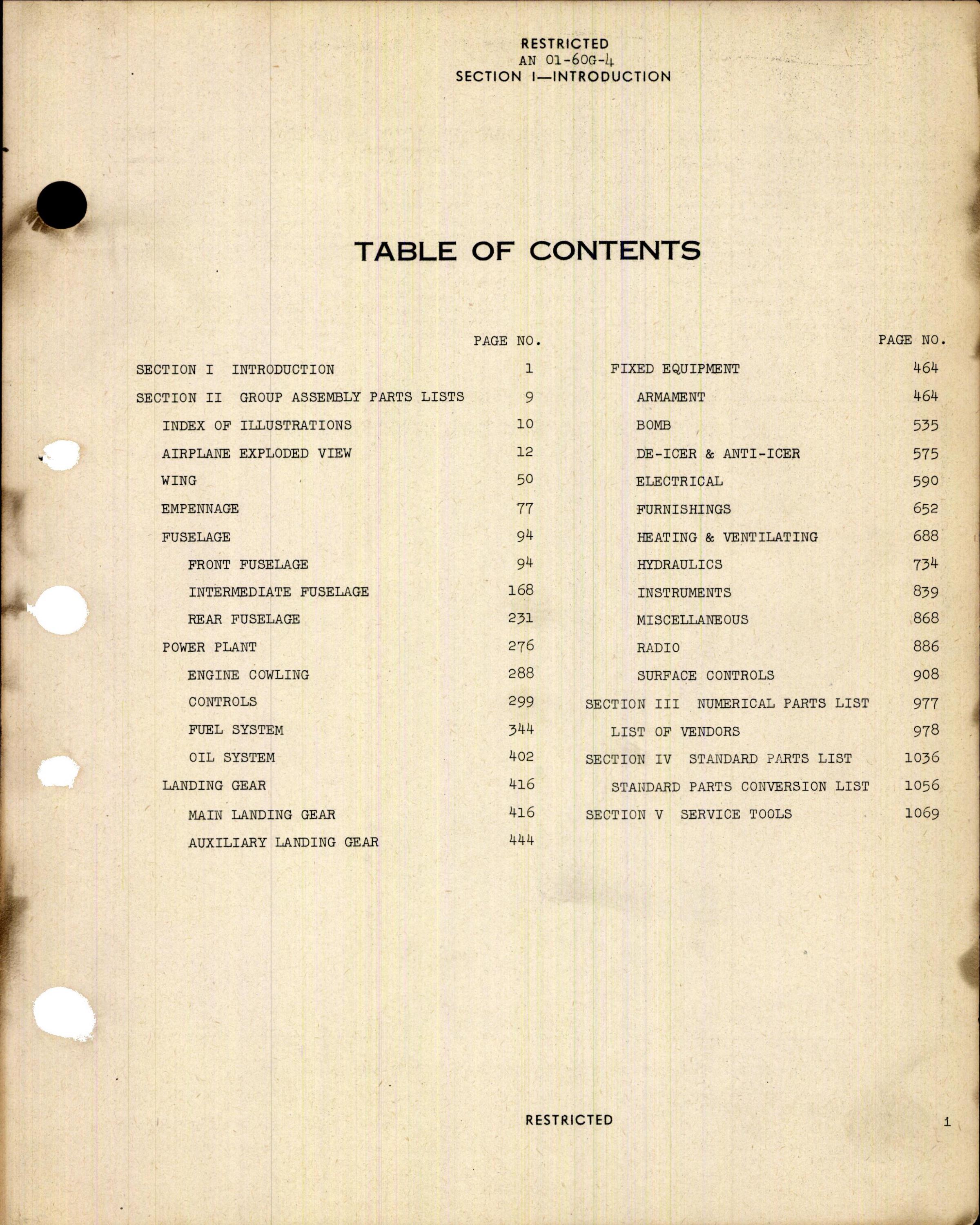 Sample page 3 from AirCorps Library document: Airplane Parts Catalog for B-25 Army and Navy Models