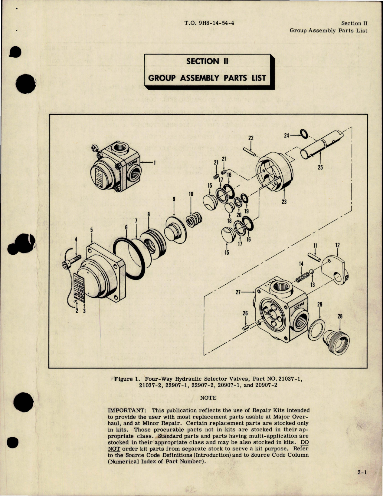 Sample page 7 from AirCorps Library document: Illustrated Parts Breakdown for Four-Way Hydraulic Selector Valves 