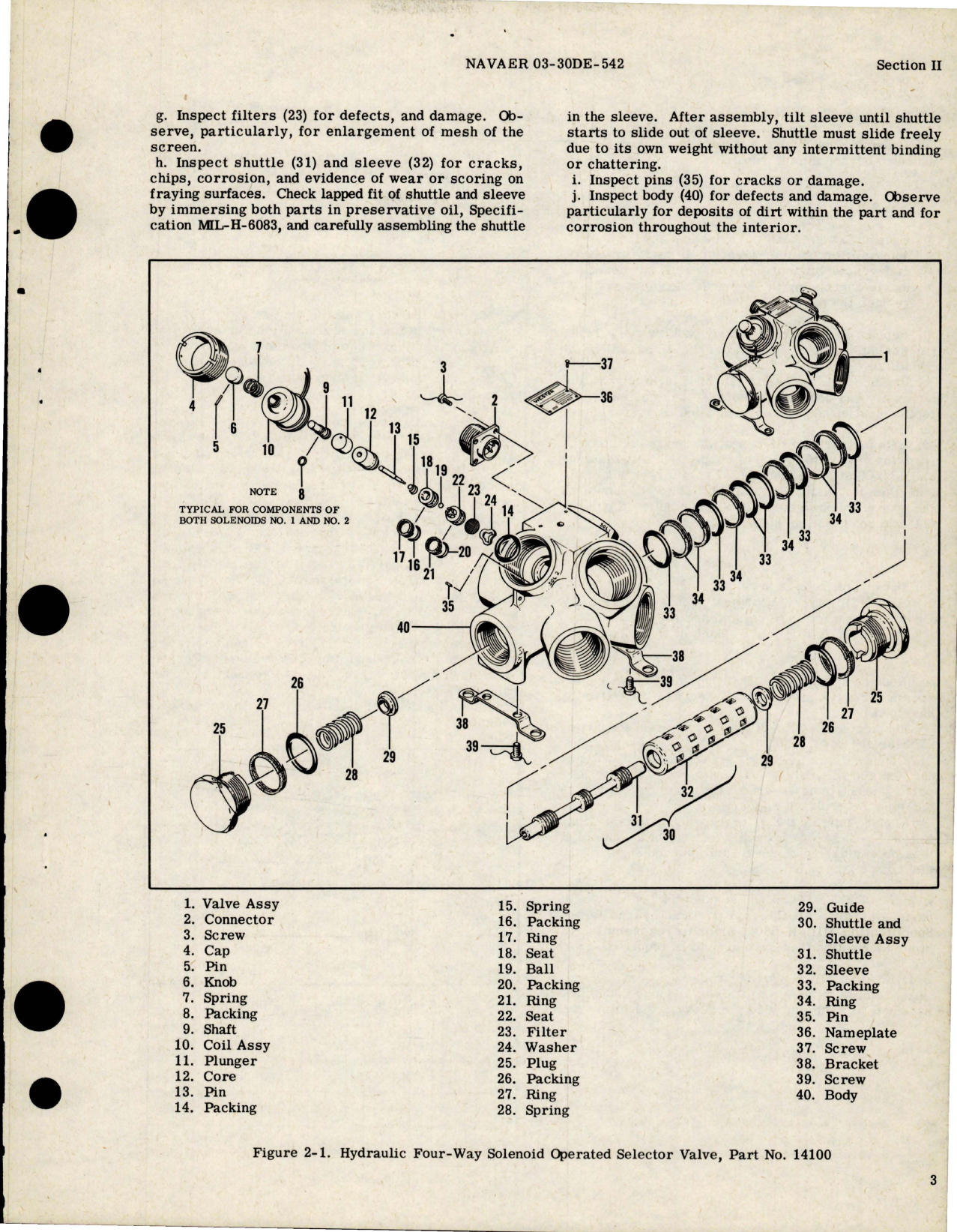 Sample page 7 from AirCorps Library document: Overhaul Instructions for Hydraulic Four-Way Solenoid Operated Selector Valves - Parts 14100 and 15130 