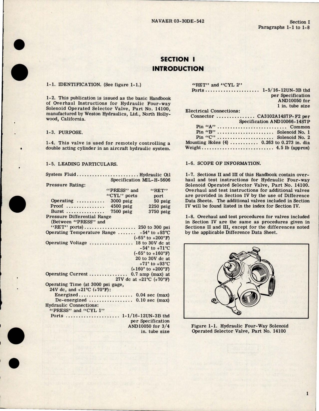 Sample page 5 from AirCorps Library document: Overhaul Instructions for Hydraulic Four Way Solenoid Operated Selector Valves - Parts 14100 and 15130 