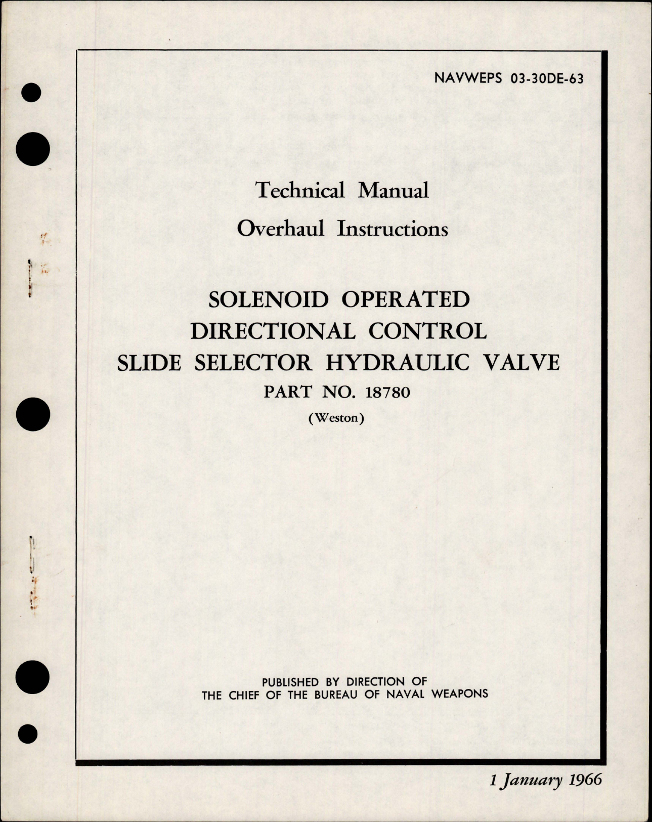 Sample page 1 from AirCorps Library document: Overhaul Instructions for Solenoid Operated Directional Control Slide Selector Hydraulic Valve 