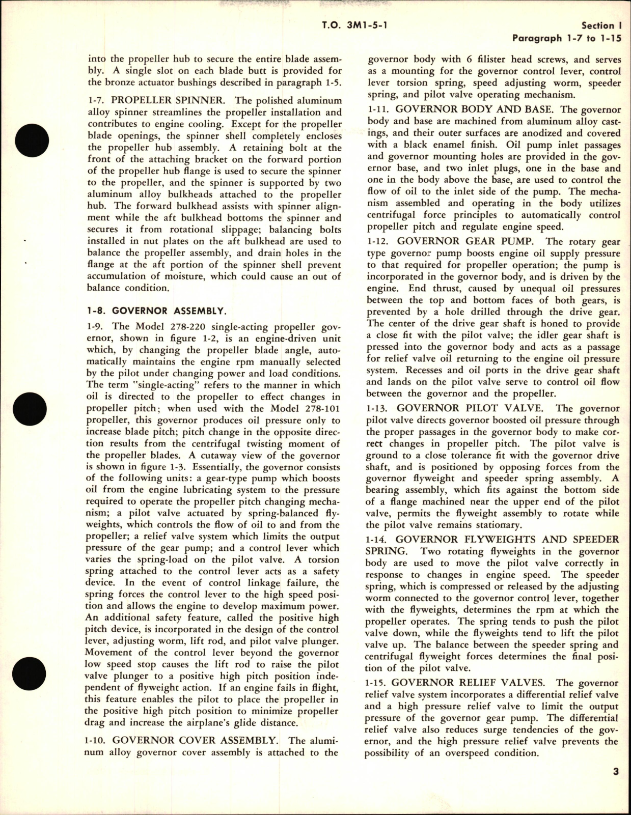 Sample page 7 from AirCorps Library document: Operation & Service Instructions for Propeller Assembly Part Nos. 278-101 & 278-102 and Propeller Governor Assembly Part No. 278-220