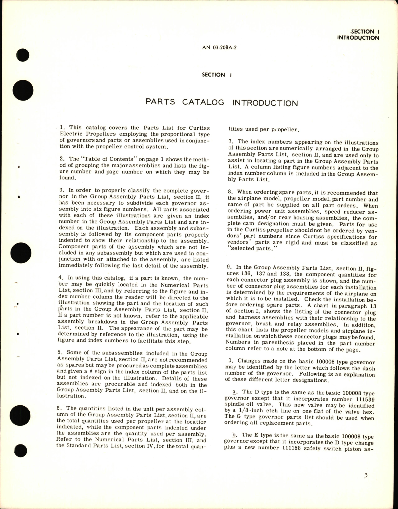 Sample page 7 from AirCorps Library document: Parts Catalog for Electric Propeller Governor & Propeller Controls
