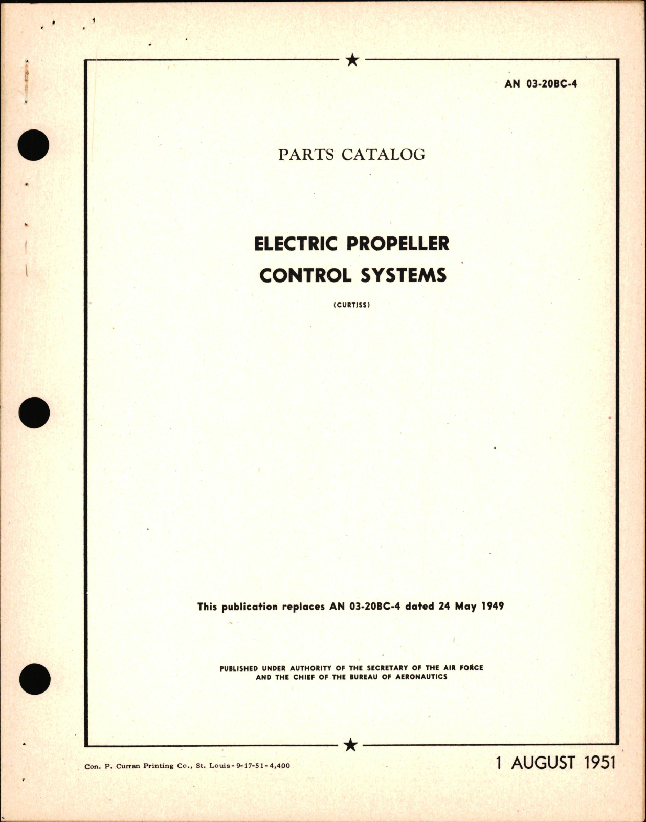 Sample page 1 from AirCorps Library document: Parts Catalog for Electric Propeller Control System