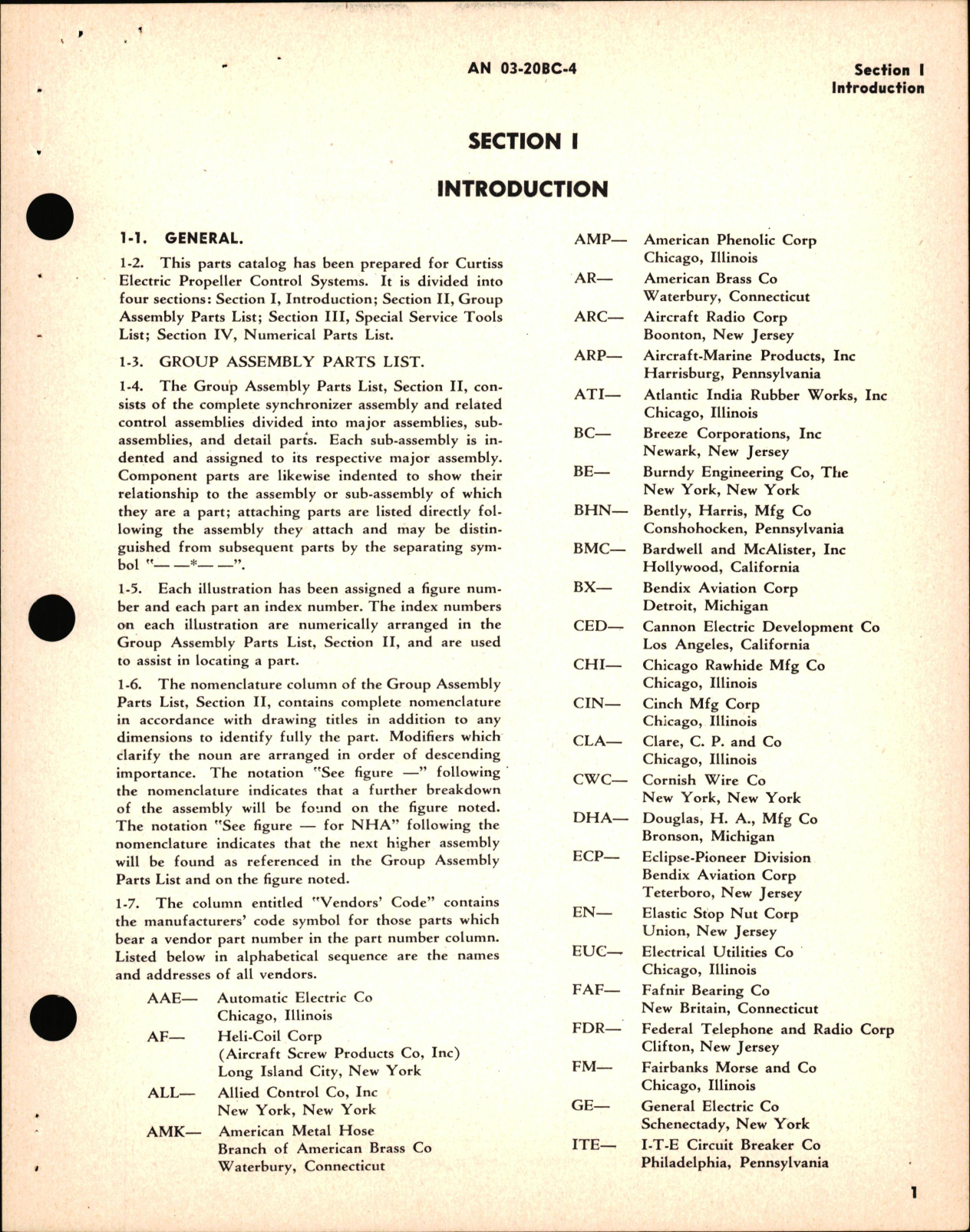 Sample page 5 from AirCorps Library document: Parts Catalog for Electric Propeller Control System