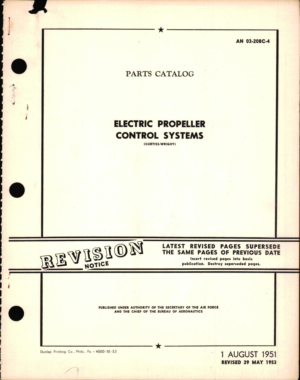 Sample page 1 from AirCorps Library document: Parts Catalog for Electric Propeller Control System
