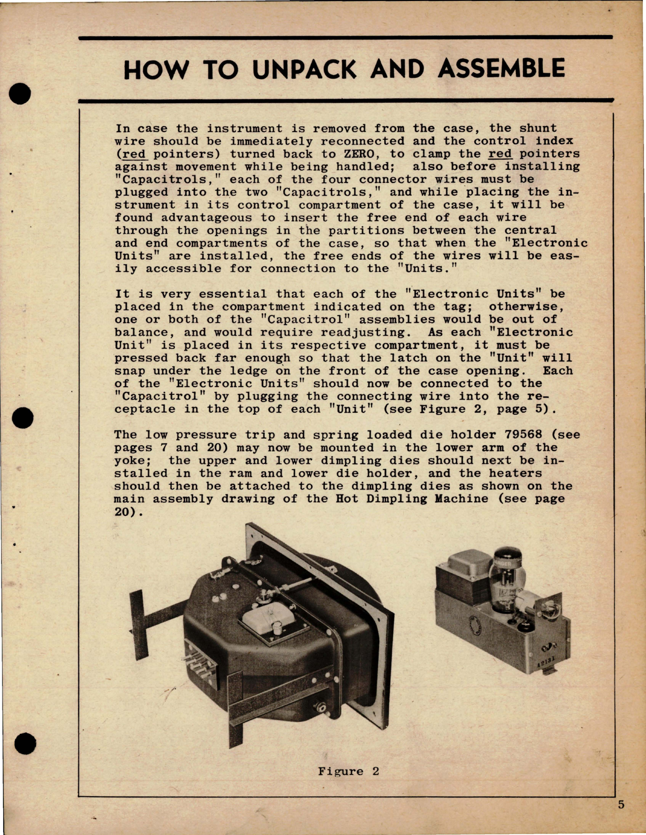 Sample page 5 from AirCorps Library document: Parts List and Instruction Book for Hot Dimpling Machine - Model CP-450-EA 