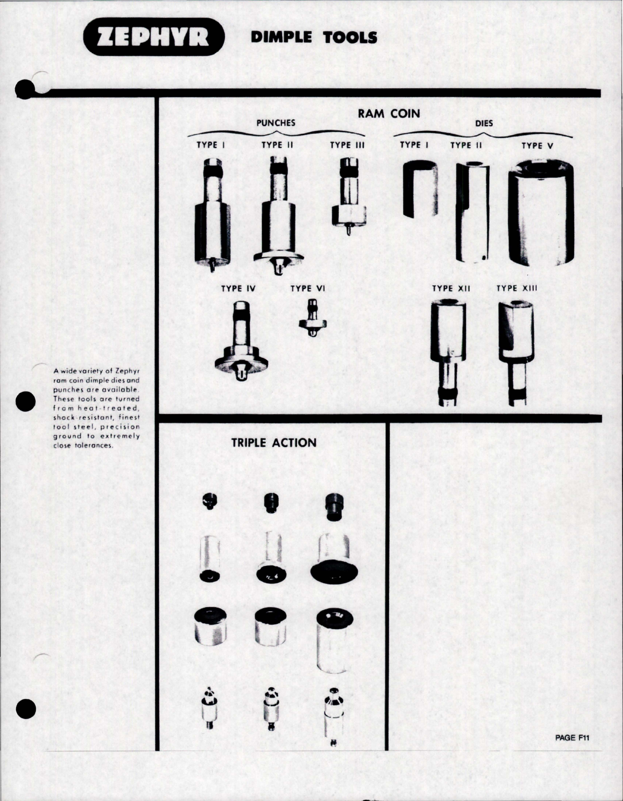 Sample page 5 from AirCorps Library document: Zephyr Dimpling Machine, Parts, and Tools Catalog