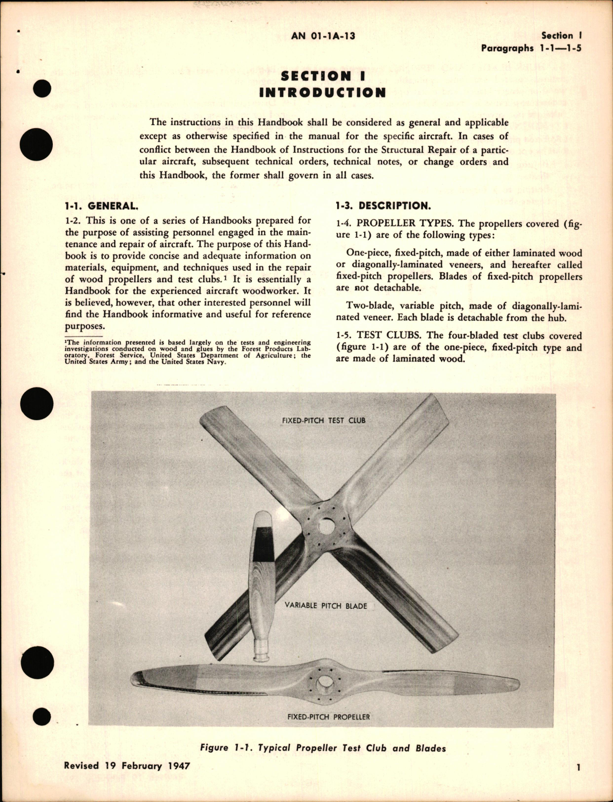 Sample page 5 from AirCorps Library document: Repair of Wood Propellers and Test Clubs