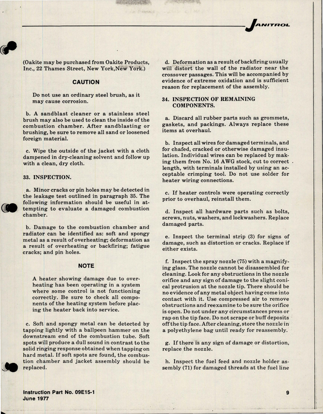 Sample page 9 from AirCorps Library document: Maintenance Instructions for Aircraft Heater Assembly - Part 07E94-1 