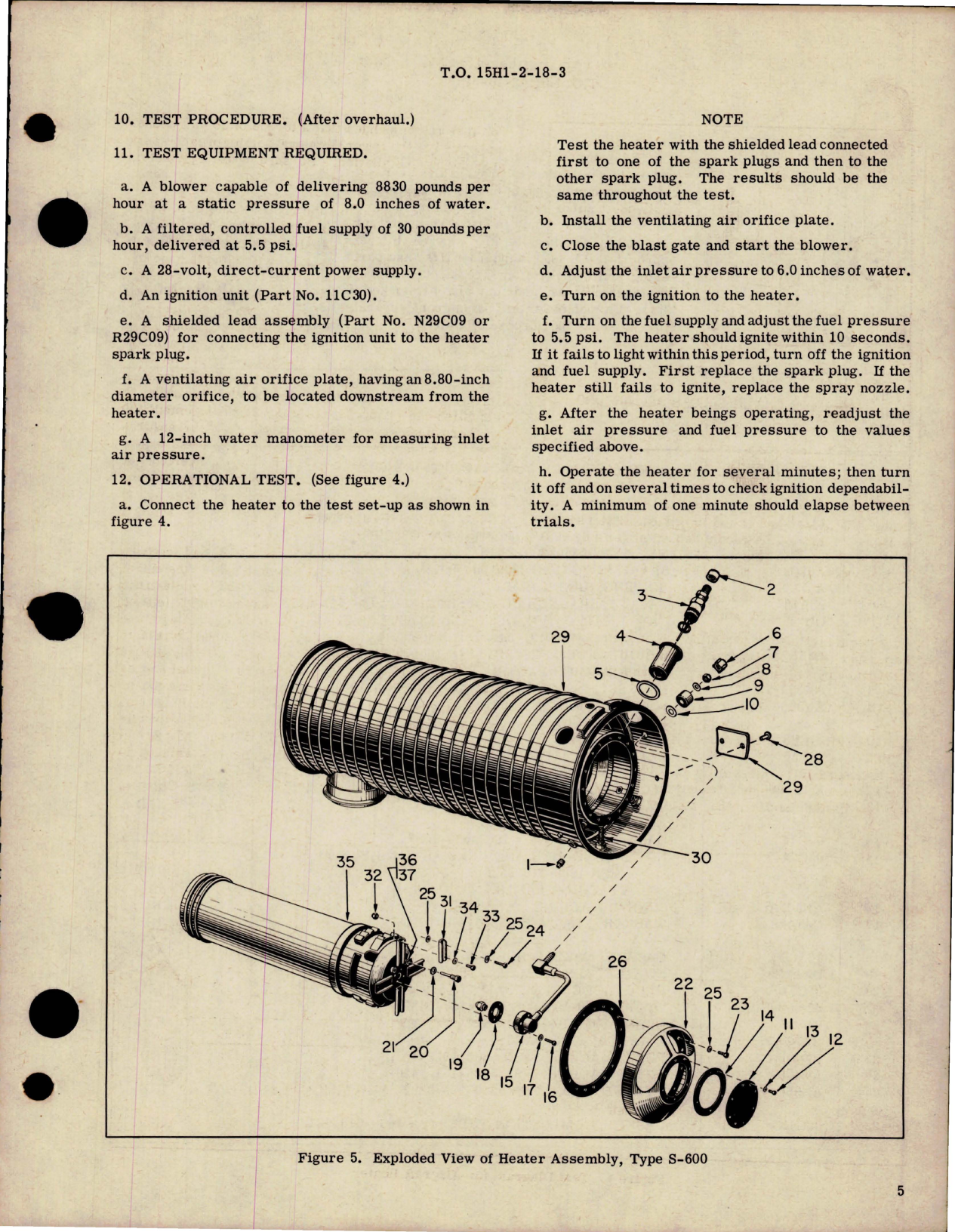 Sample page 5 from AirCorps Library document: Overhaul Instructions with Parts Breakdown for Aircraft Heater - Parts B03C31 - Type S-600 