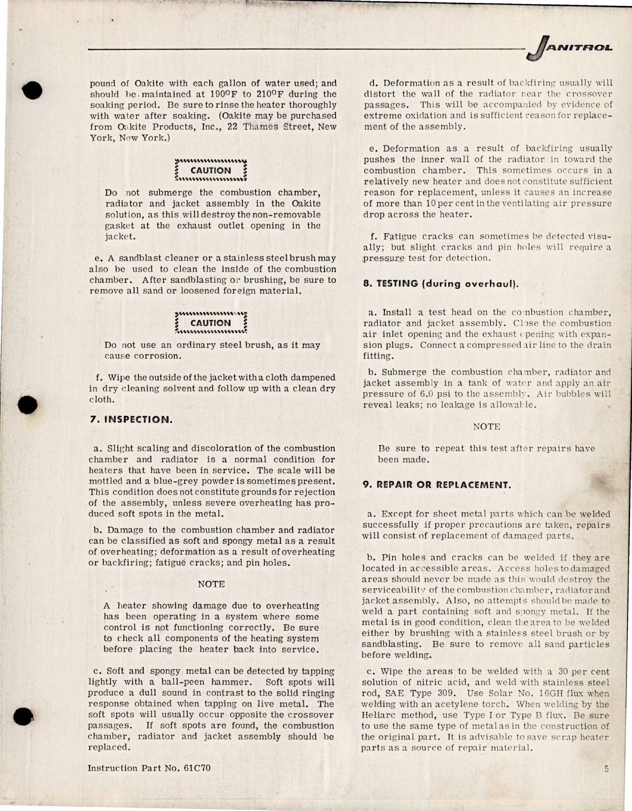Sample page 5 from AirCorps Library document: Maintenance Instructions for Aircraft Heater - Part 58C26 - Type S-50 