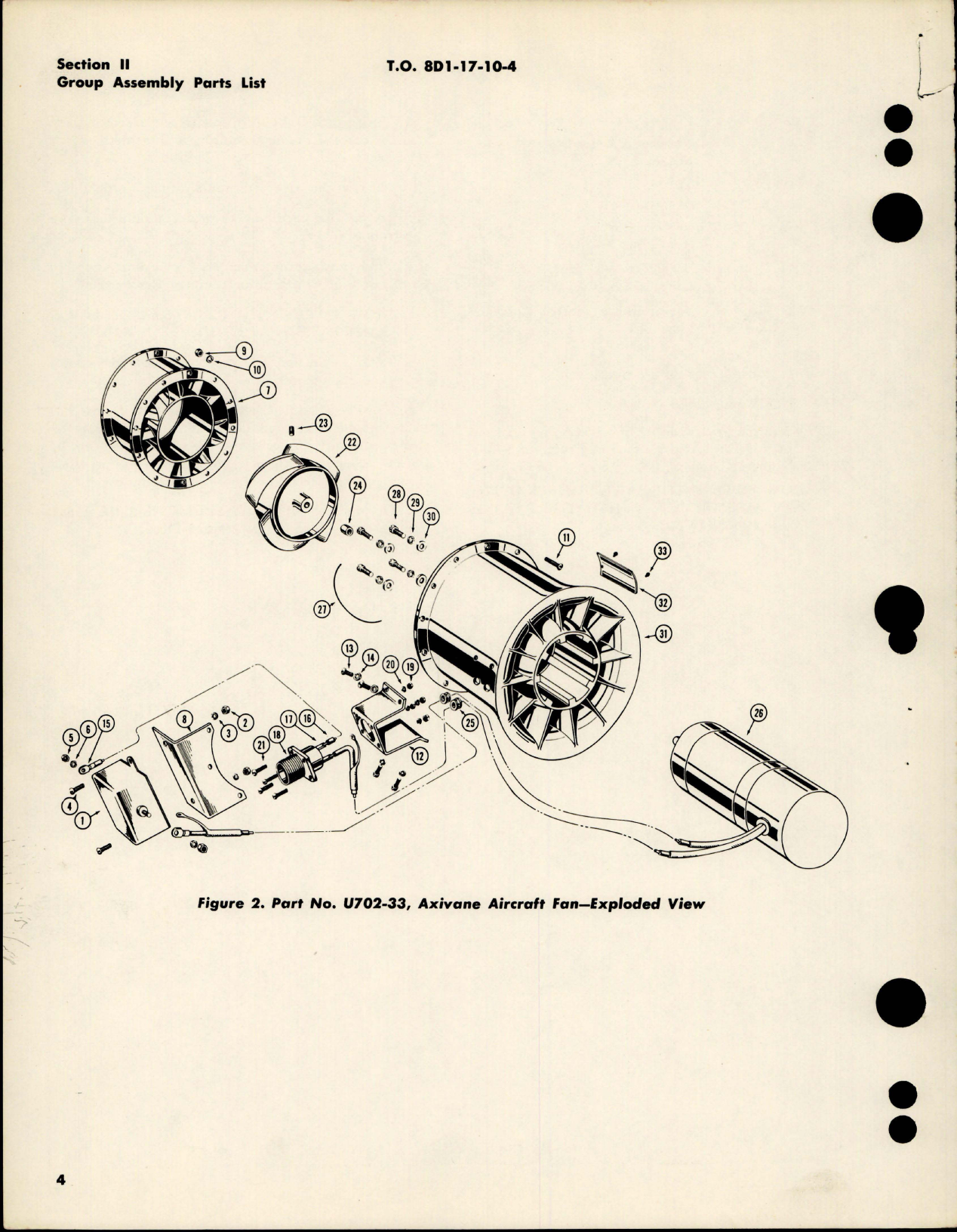 Sample page 8 from AirCorps Library document: Illustrated Parts Breakdown for Axivane Aircraft Fans - Parts U702 and X702 Series 