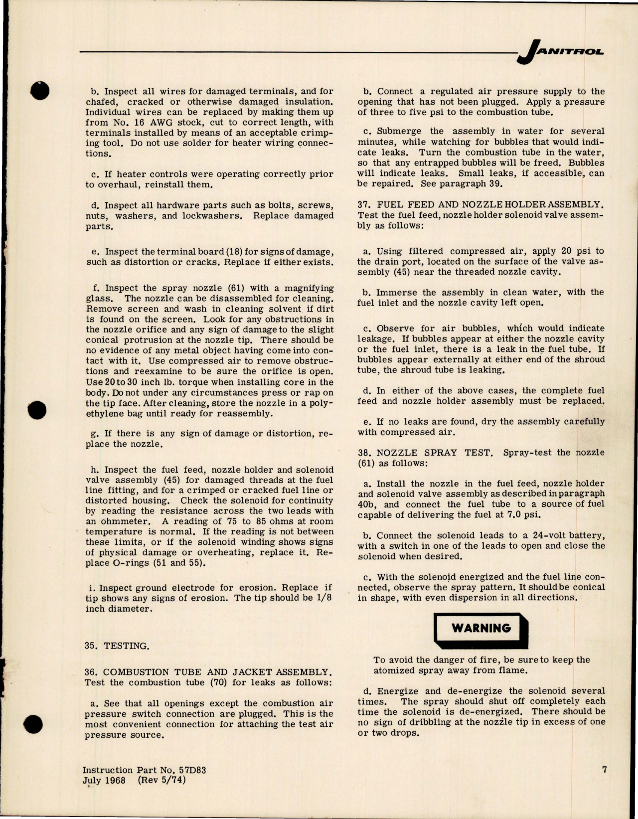 Sample page 7 from AirCorps Library document: Maintenance Instructions for Aircraft Heater Assembly - Part A34D51 - B3040