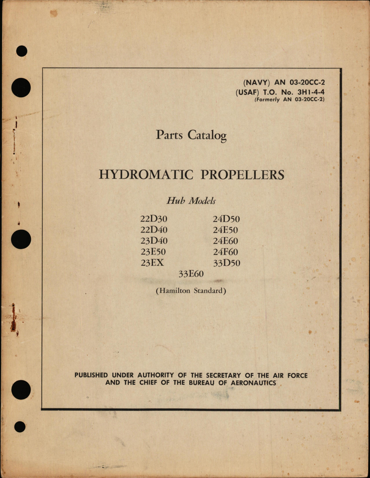 Sample page 1 from AirCorps Library document: Parts Catalog for Hydromatic Propellers