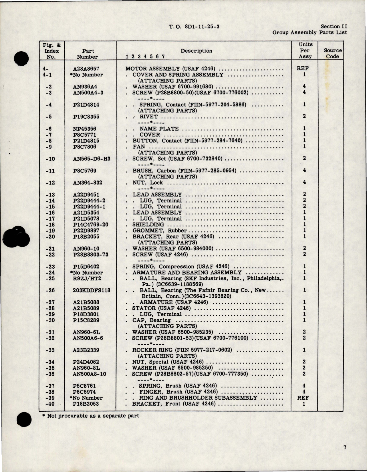 Sample page 7 from AirCorps Library document: Overhaul Instructions with Parts for Aircraft DC Motor - Part A28A8657 