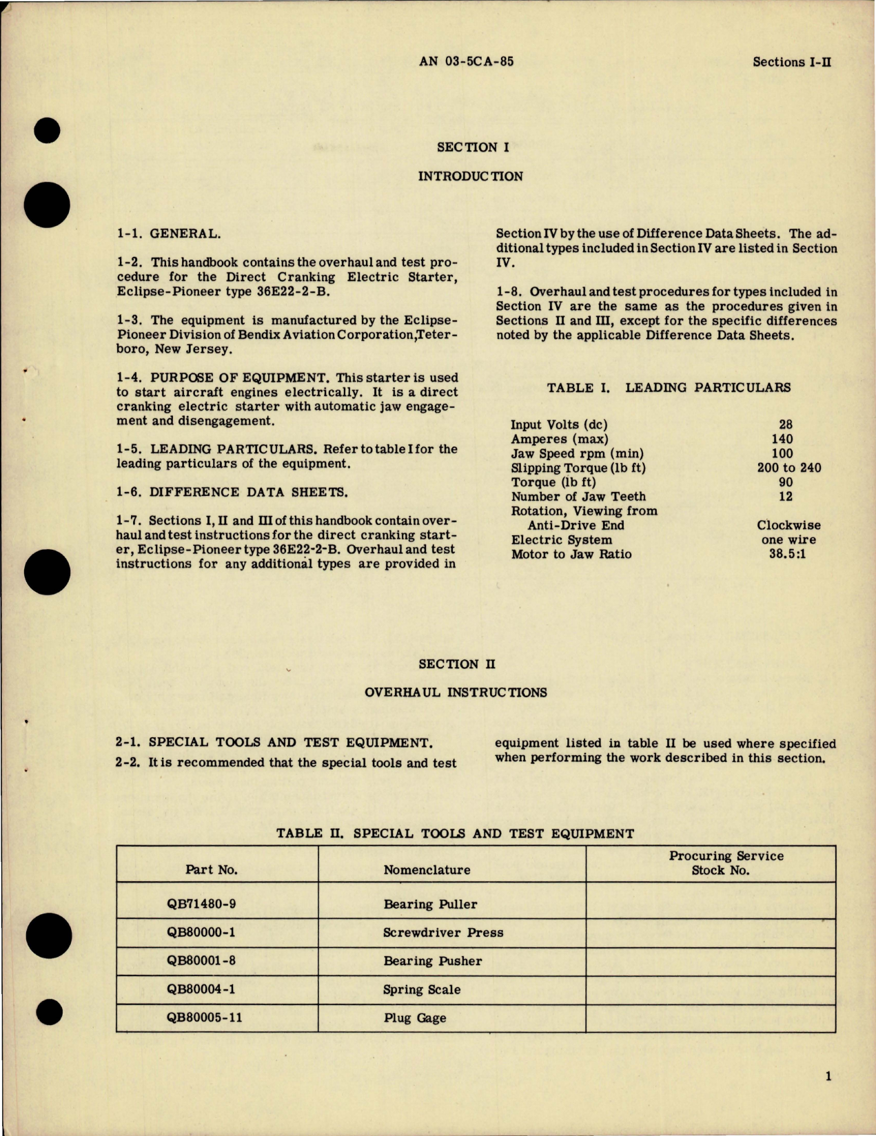 Sample page 5 from AirCorps Library document: Overhaul Instructions for Direct Cranking Electric Starter - Parts 36E22-2-B and 36E22-2-C 