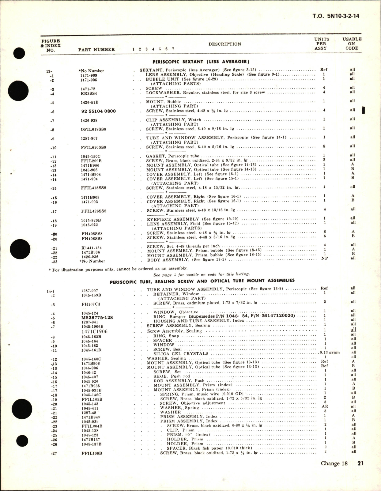 Sample page 5 from AirCorps Library document: Illustrated Parts Breakdown for Periscopic Sextant Types 1471-01, 1471B-01, 1471B-01B