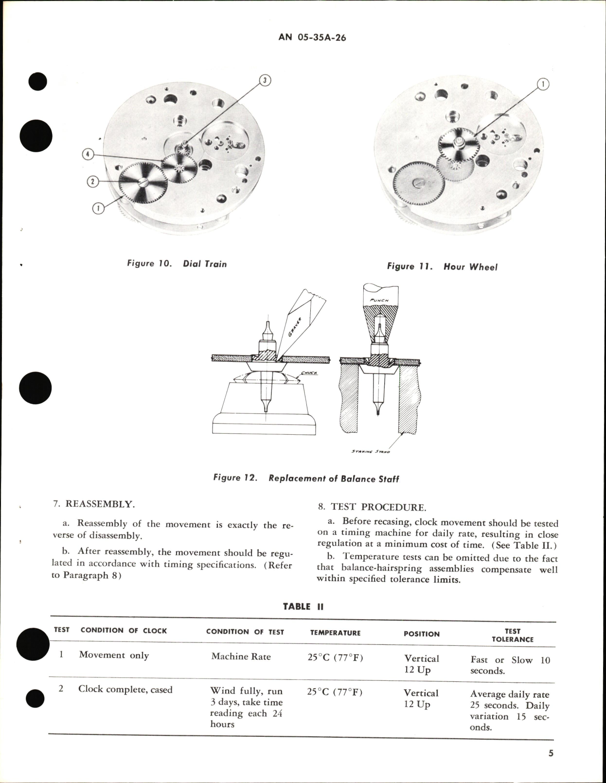 Sample page 5 from AirCorps Library document: Overhaul Instructions with Parts Breakdown for Aircraft Clock Part Nos. 22809-2 & 22809-L2
