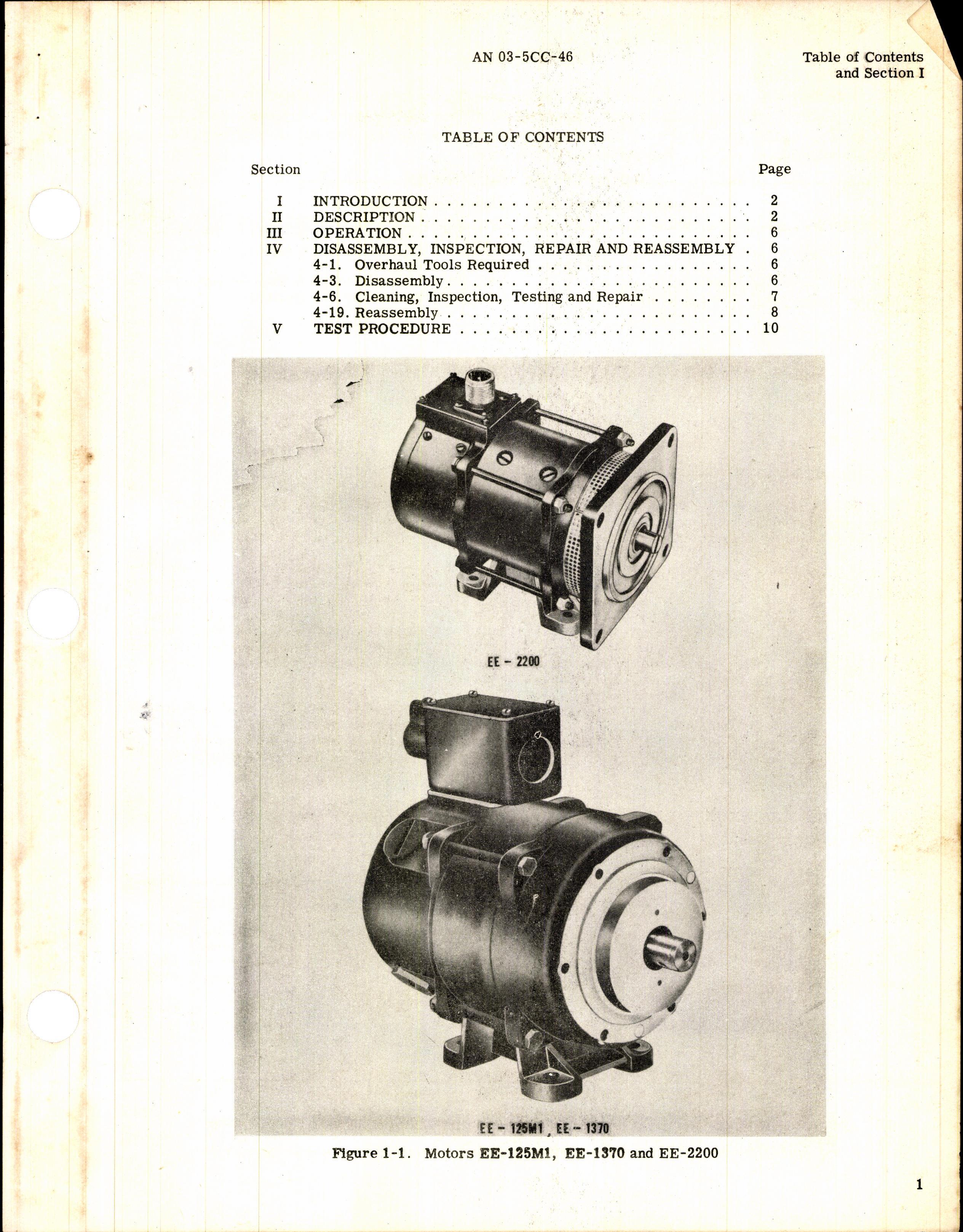 Sample page 3 from AirCorps Library document: Overhaul Instructions for Air Associates Electric Motors