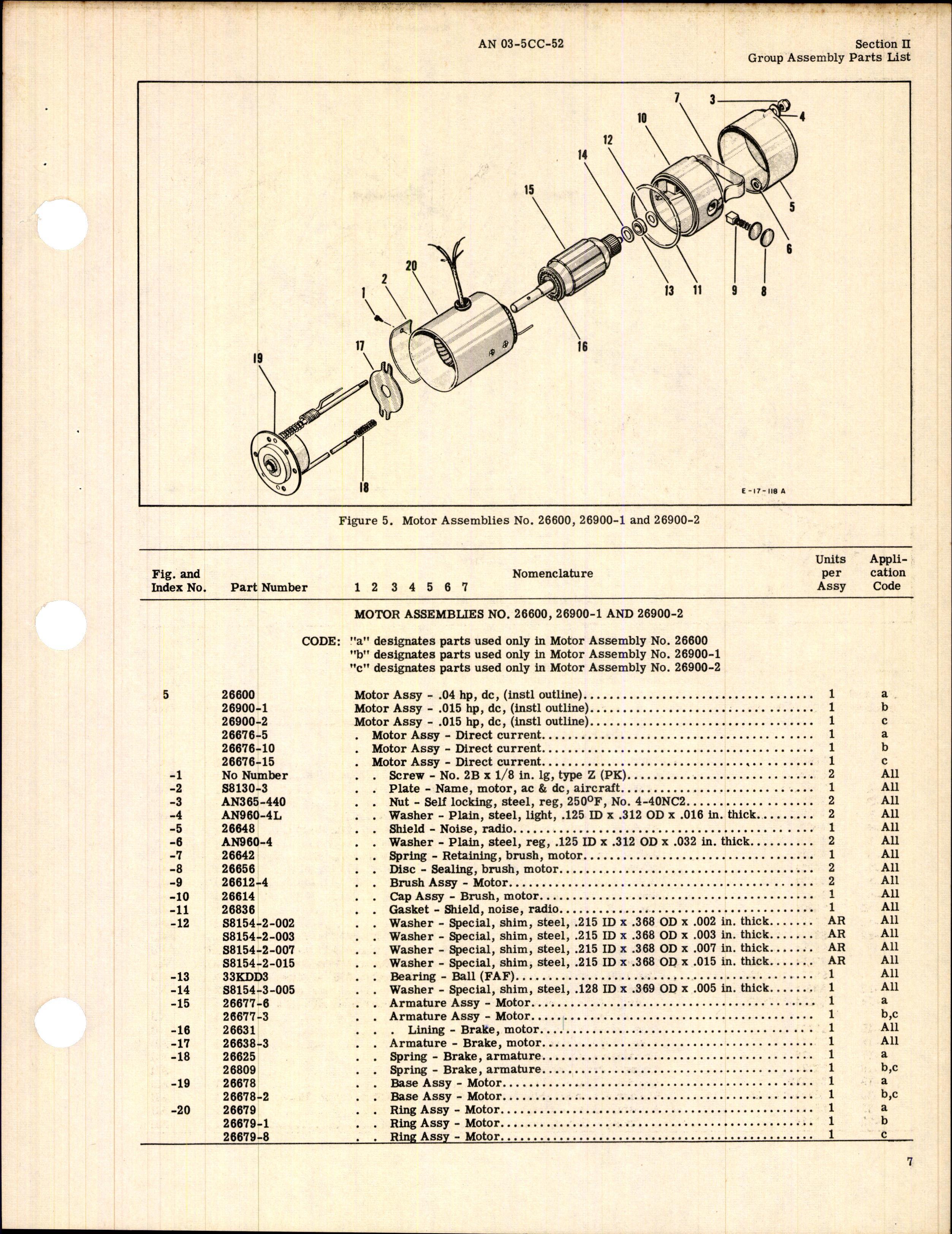 Sample page 7 from AirCorps Library document: Parts Catalog for Airesearch Electric Motors