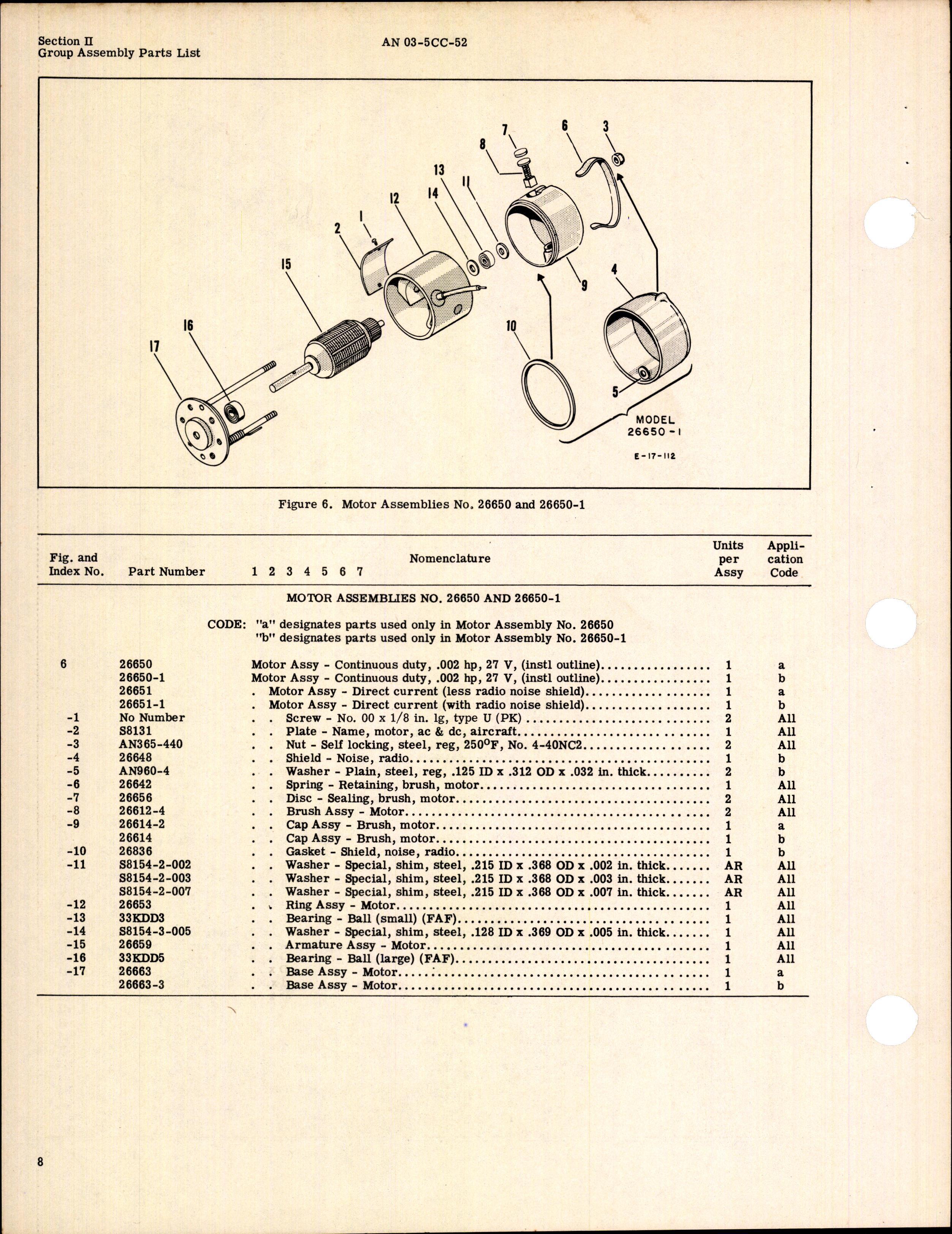 Sample page 8 from AirCorps Library document: Parts Catalog for Airesearch Electric Motors