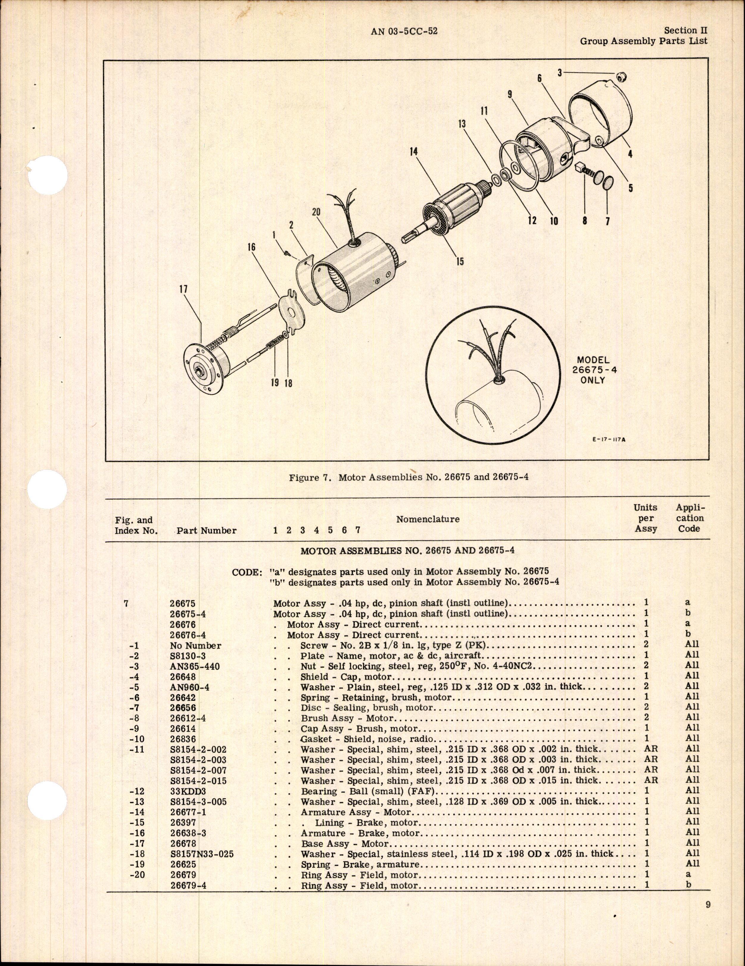 Sample page 9 from AirCorps Library document: Parts Catalog for Airesearch Electric Motors