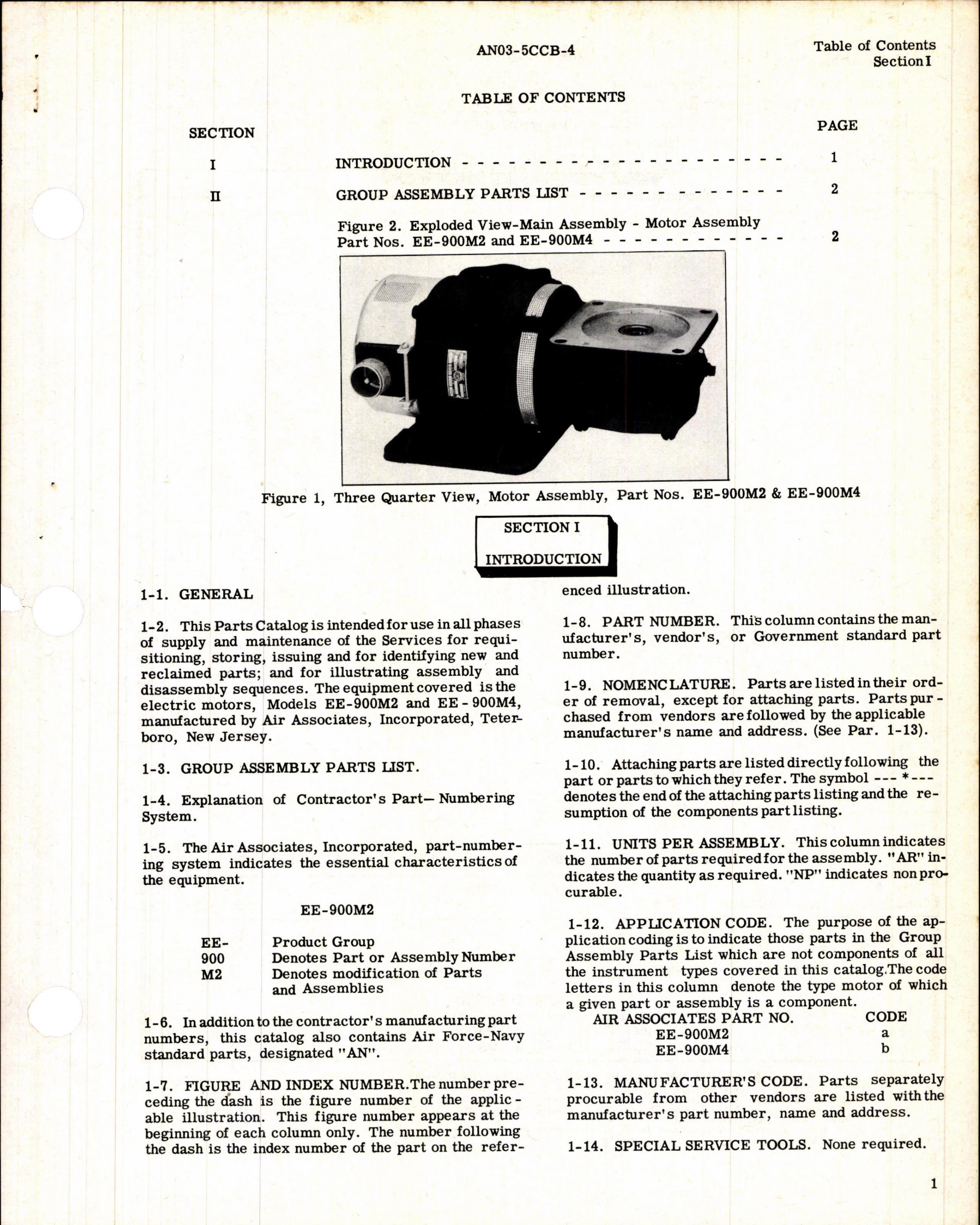 Sample page 5 from AirCorps Library document: Parts Catalog and Overhaul Instructions for Air Associates Electric Motors