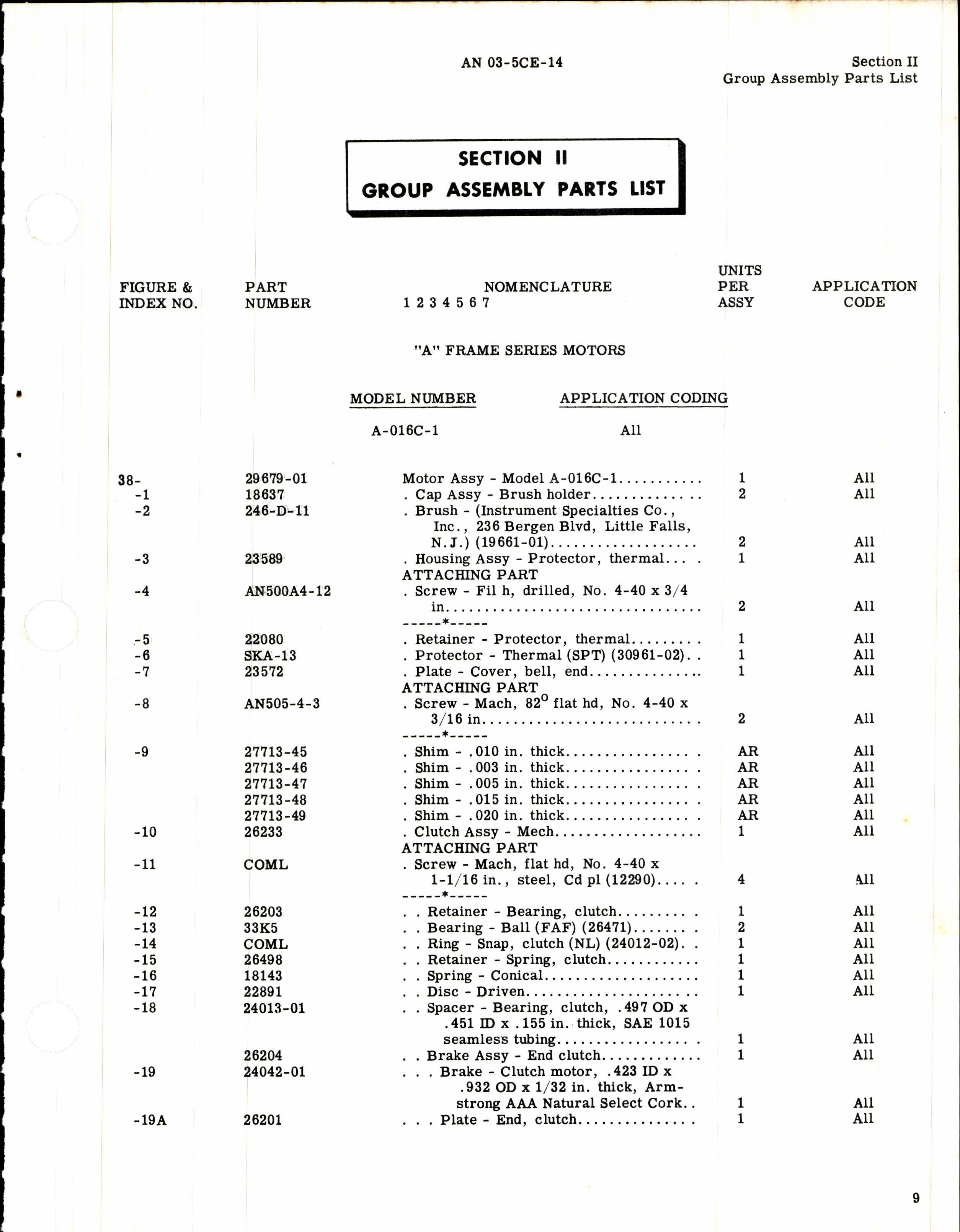 Sample page 5 from AirCorps Library document: Parts Catalog for Lear Control Box Assemblies and Motors