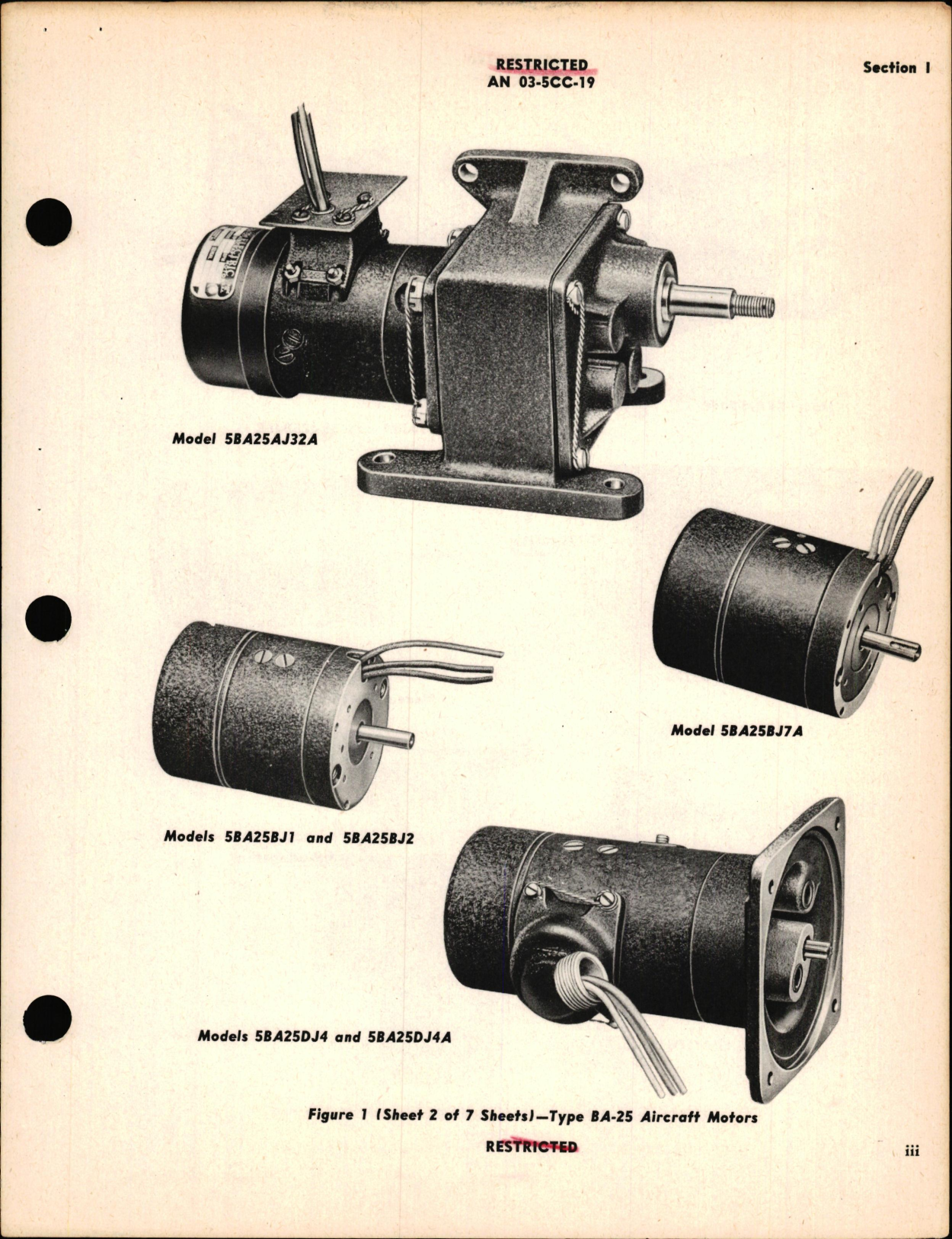 Sample page 5 from AirCorps Library document: Operation, Service, & Overhaul Instructions with Parts Catalog for Aircraft Motors Model 5BA25 Series