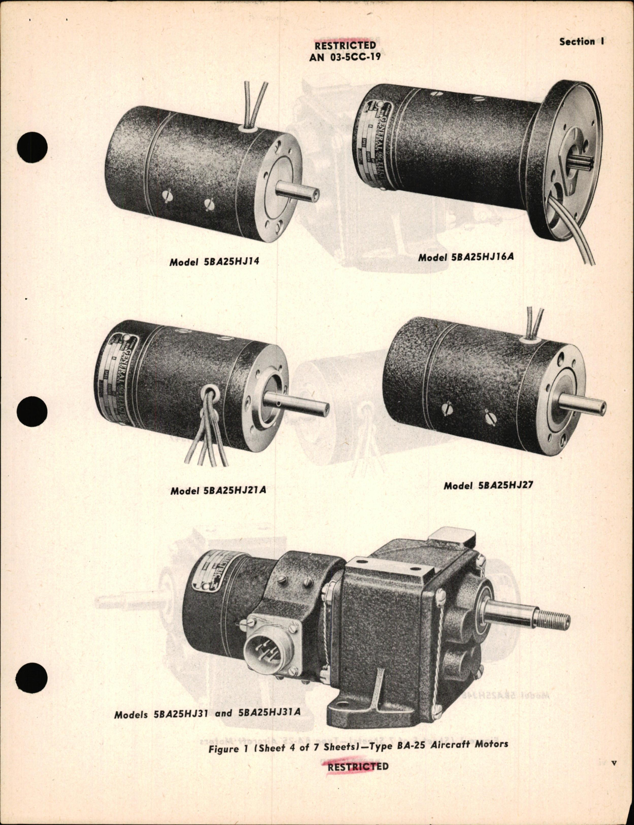 Sample page 7 from AirCorps Library document: Operation, Service, & Overhaul Instructions with Parts Catalog for Aircraft Motors Model 5BA25 Series