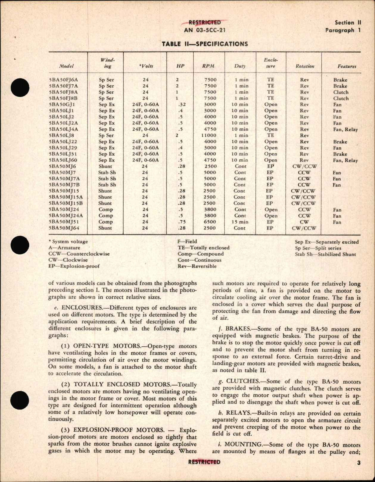 Sample page 9 from AirCorps Library document: Instructions with Parts Catalog for Model 5BA50 Series Aircraft Electric Motors