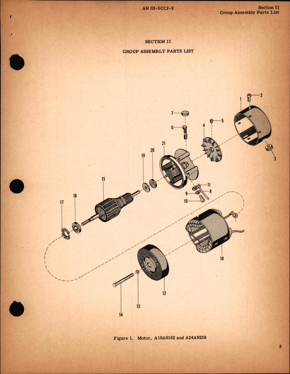 Sample page 5 from AirCorps Library document: Illustrated Parts Breakdown for D-C Motors Models A19A6103, A19A6162, A24A9238, A28A8535, 1171186