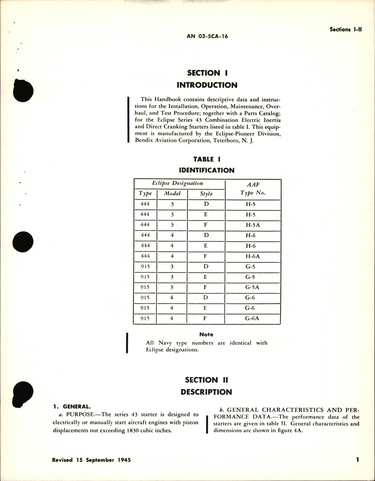 Sample page 5 from AirCorps Library document: Operation, Service, & Overhaul Instructions with Parts Catalog for Combination Electric Inertia & Direct Cranking Starters