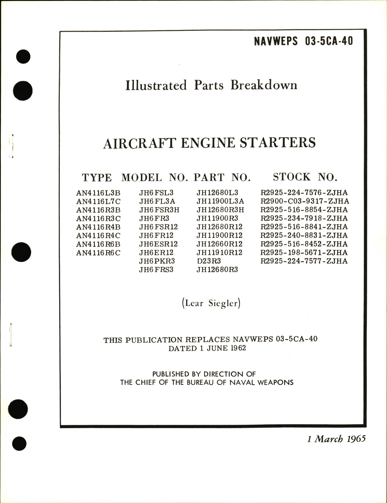 Sample page 1 from AirCorps Library document: Illustrated Parts Breakdown for Aircraft Engine Starters