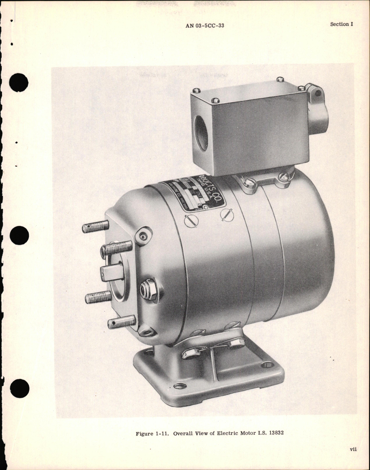 Sample page 9 from AirCorps Library document: Operation, Service, & Overhaul with Parts Catalog for Electric Motors