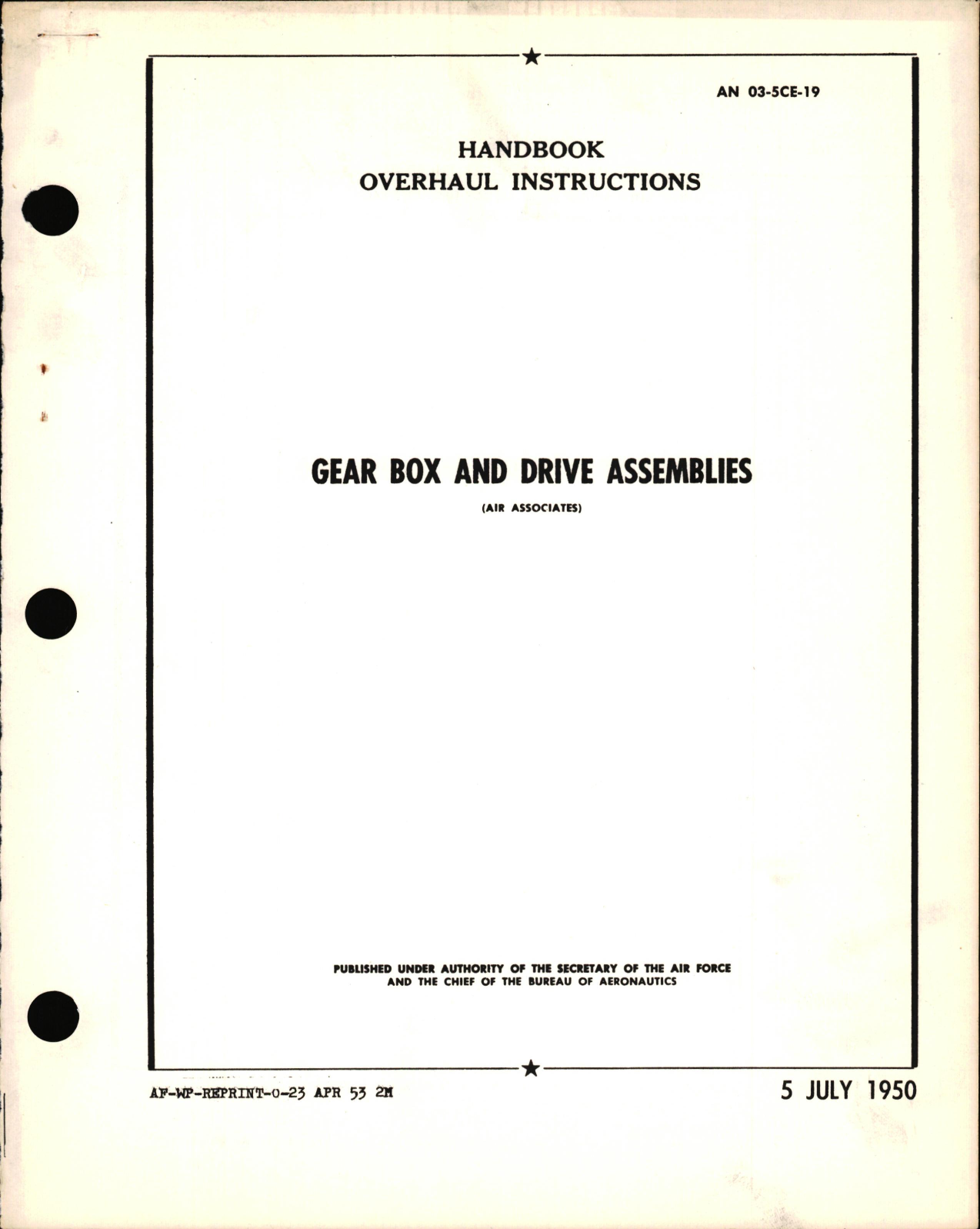 Sample page 1 from AirCorps Library document: Overhaul Instructions for Gear Box Drive Assemblies