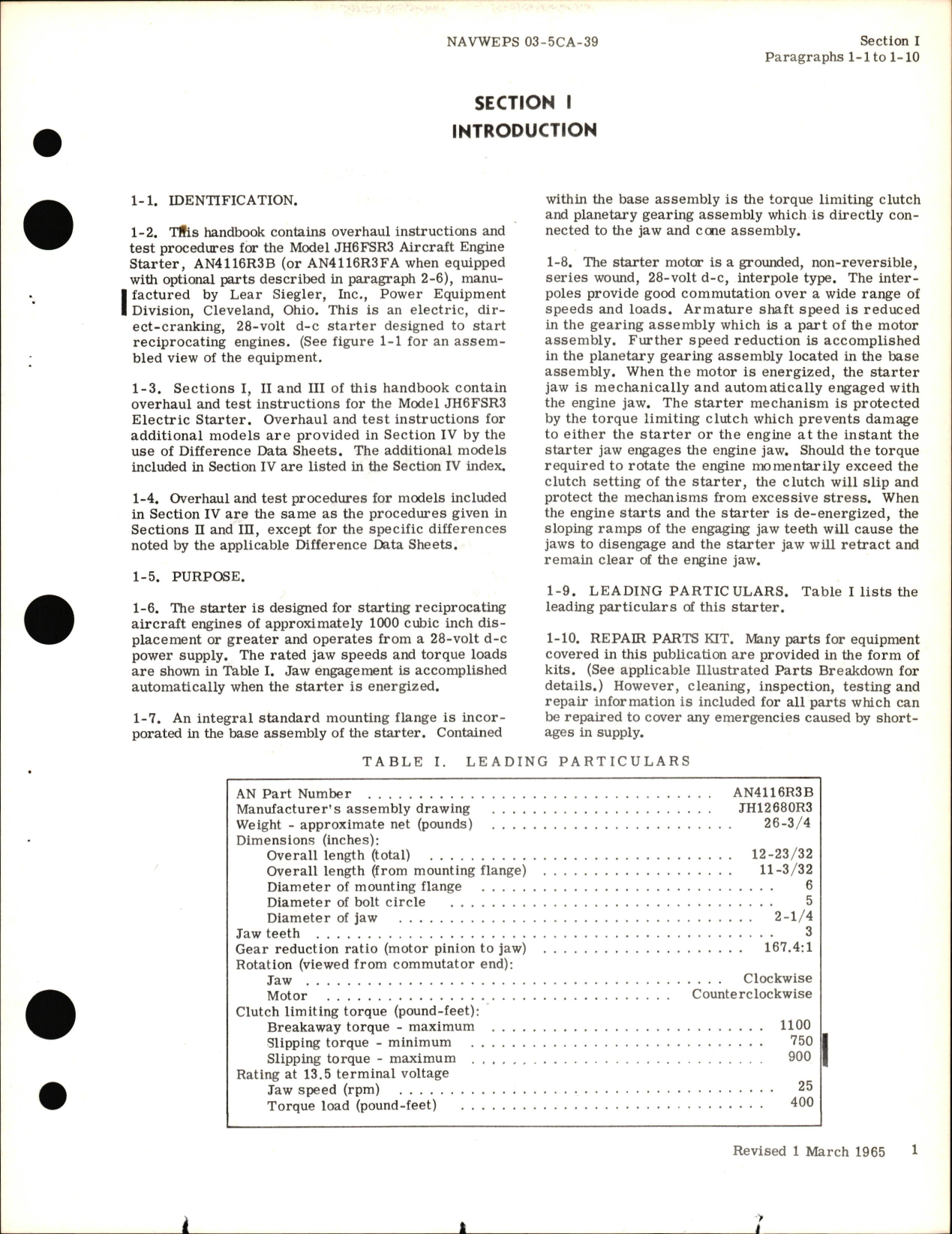 Sample page 5 from AirCorps Library document: Overhaul Instructions for Aircraft Engine Starters