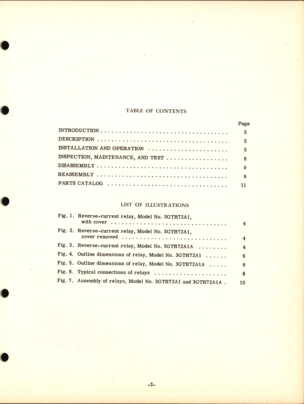 Sample page 5 from AirCorps Library document: Instructions with Parts Catalog for Reverse-Current Relays Model Nos. 3GTR72A1 & 3GTR72A1A