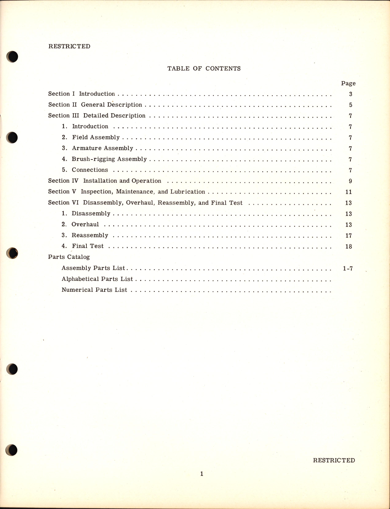 Sample page 5 from AirCorps Library document: Instructions with Parts Catalog Air Corps Type P-1 Generator Model 2CM70B1