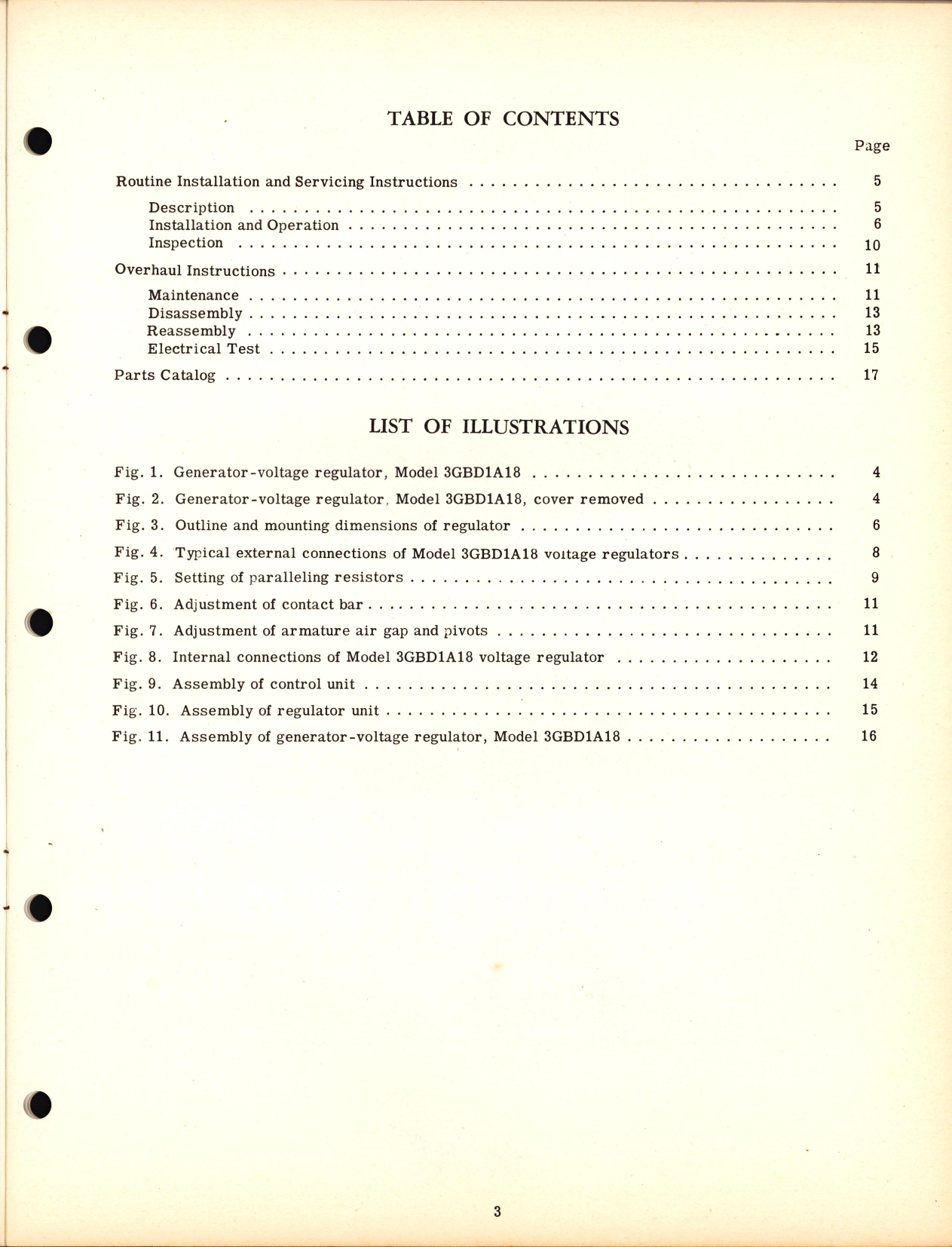 Sample page 5 from AirCorps Library document: Instructions with Parts Catalog for Generator-Voltage Regulator Model 3GBD1A18