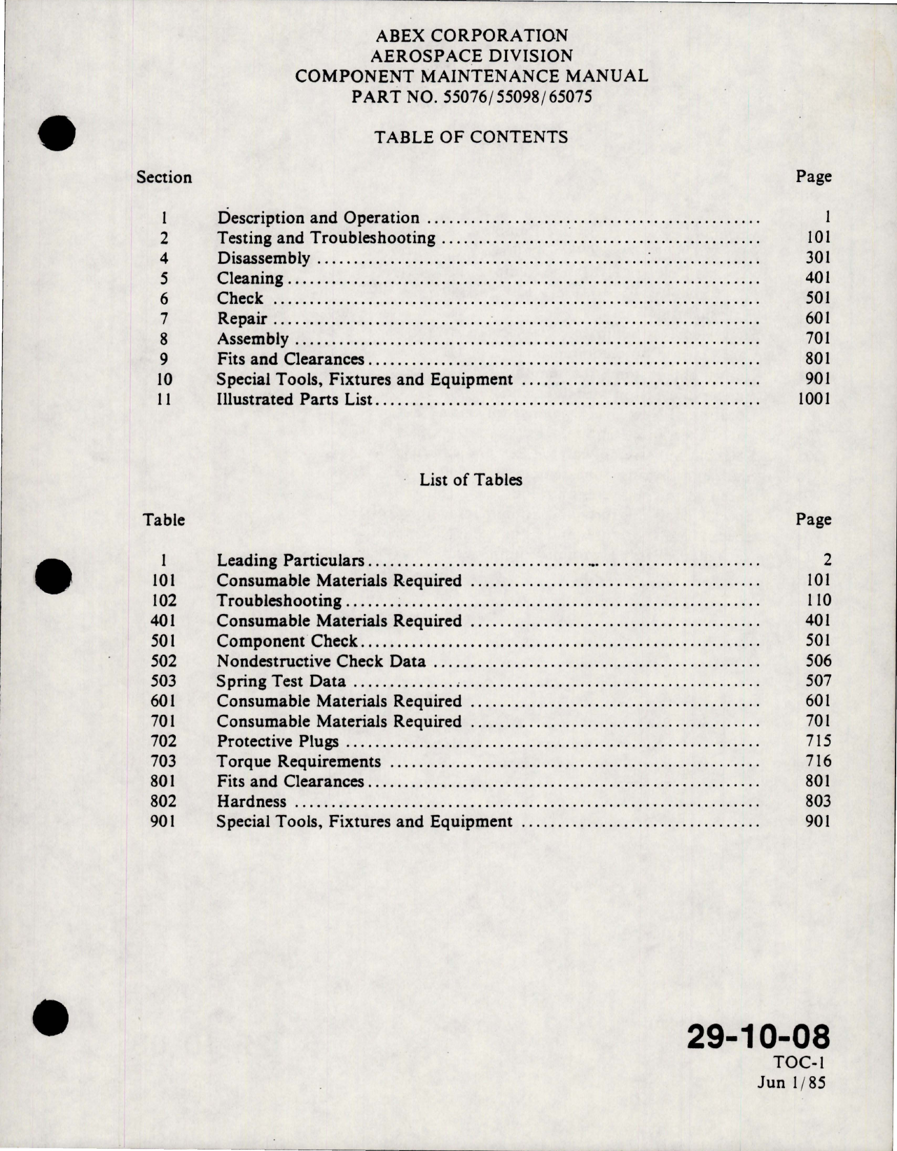 Sample page 9 from AirCorps Library document: Maintenance Manual with Illustrated Parts List for Variable Delivery Hydraulic Pump - Parts 55076, 55098, and 65075 Series