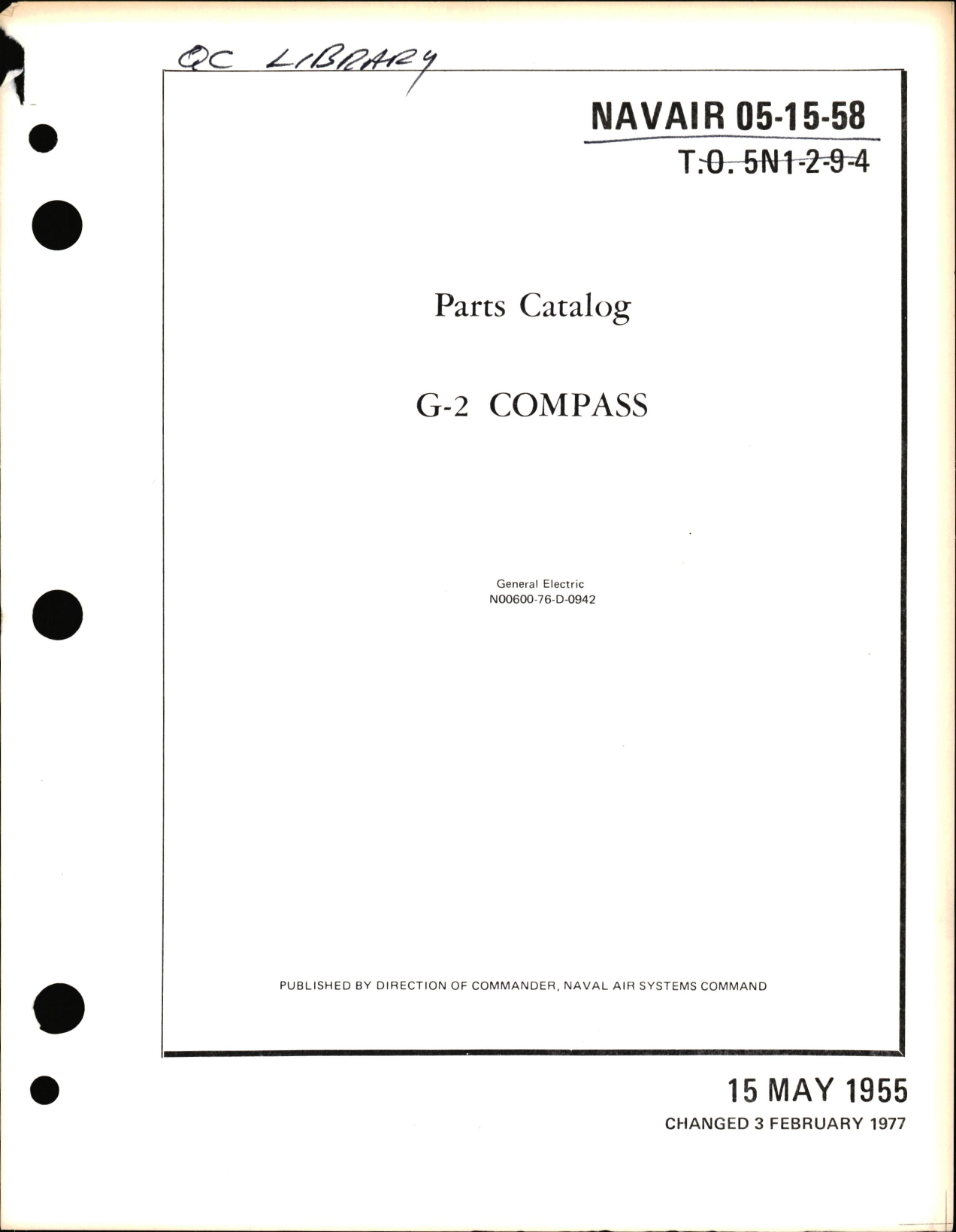 Sample page 1 from AirCorps Library document: Parts Catalog for G-2 Compass