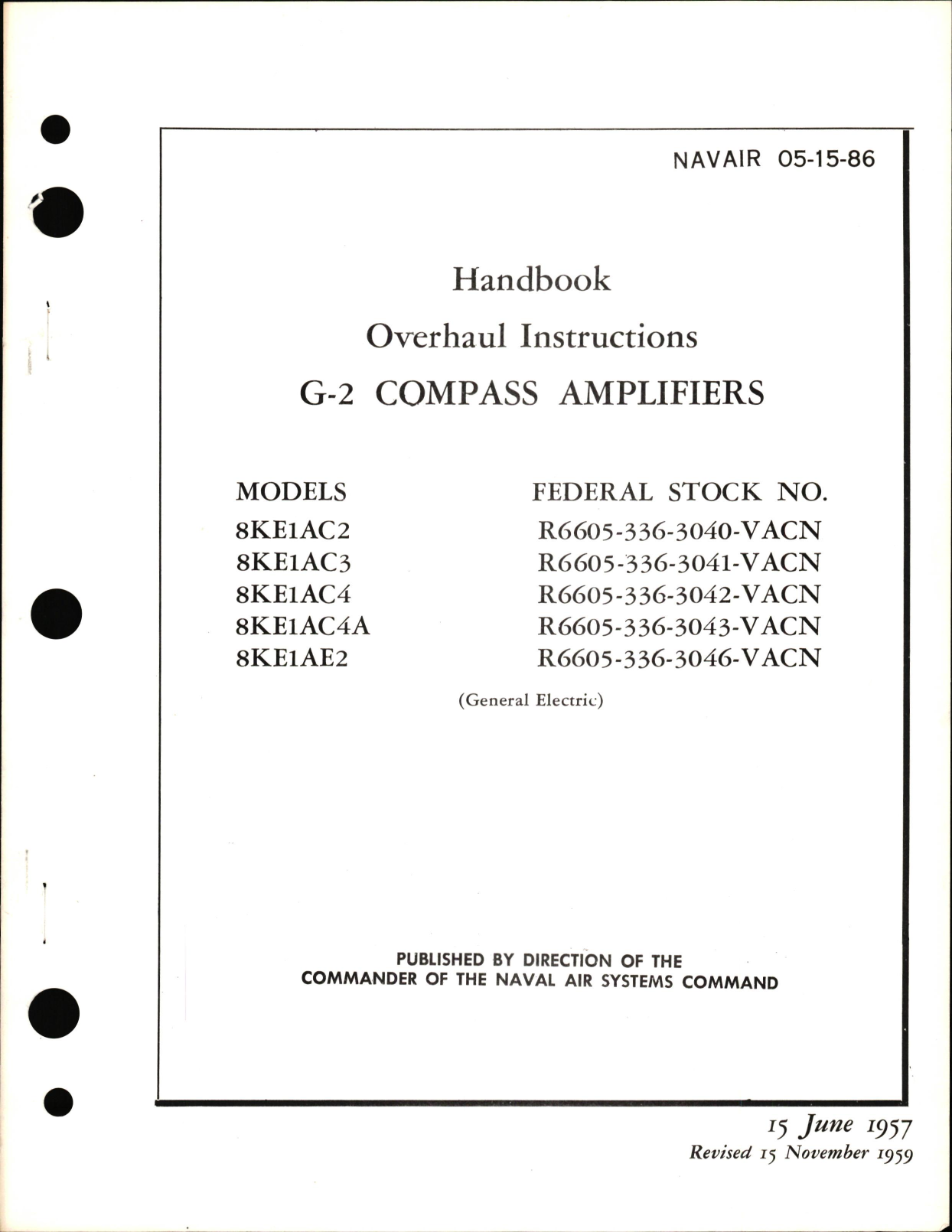Sample page 1 from AirCorps Library document: Overhaul Instructions for G-2 Compass Amplifiers