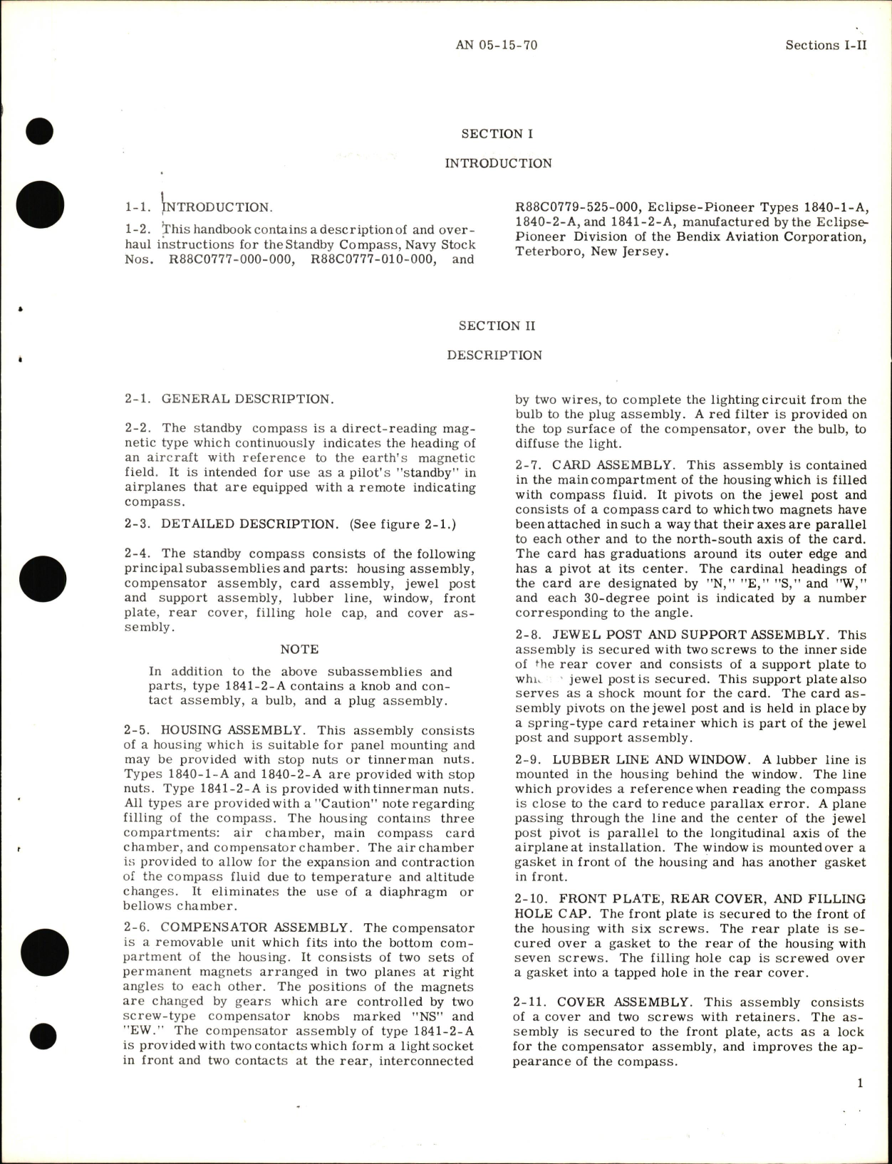 Sample page 5 from AirCorps Library document: Overhaul Instructions for Standby Compass Part Nos. 1840-1-A, 1840-2-A, 1841-2-A 