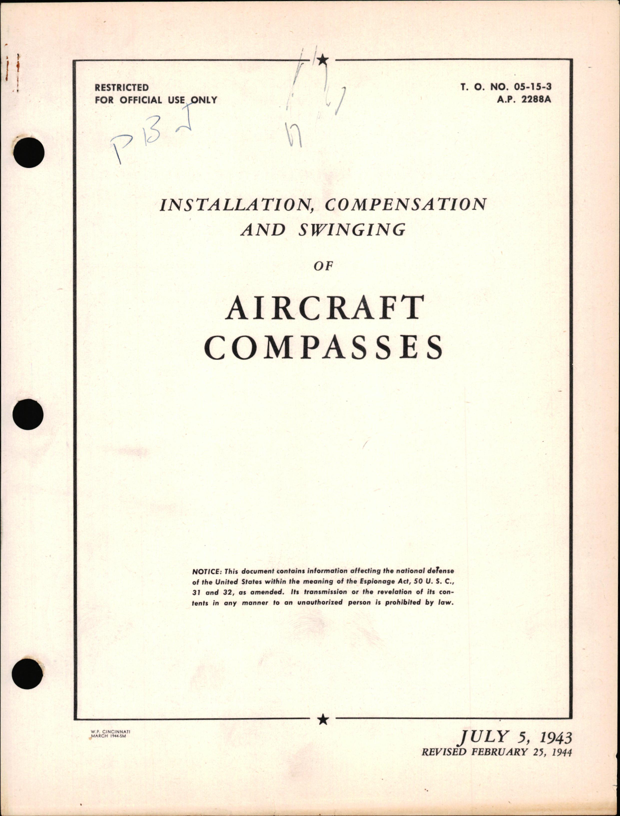 Sample page 1 from AirCorps Library document: Installation, Compensation, & Swinging of Aircraft Compasses