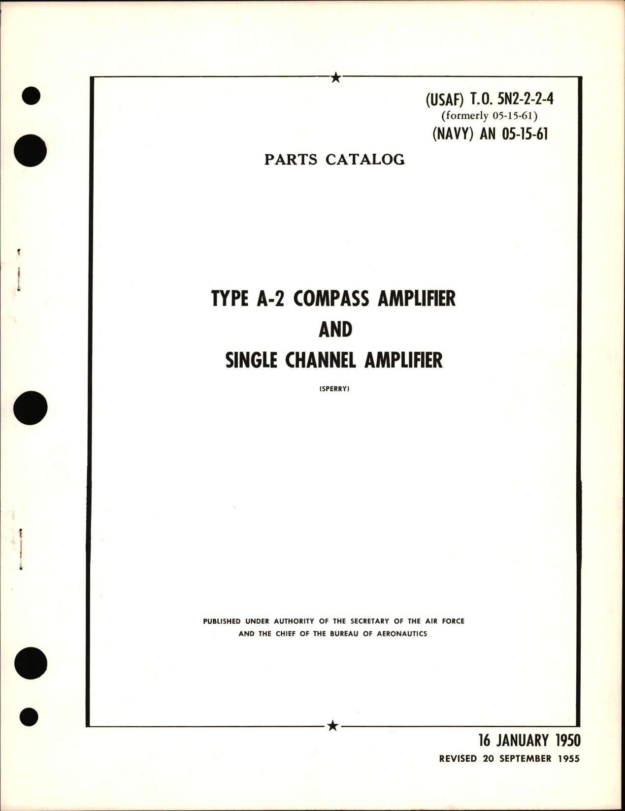 Sample page 1 from AirCorps Library document: Parts Catalog for Type A-2 Compass Amplifier & Single Channel Amplifier