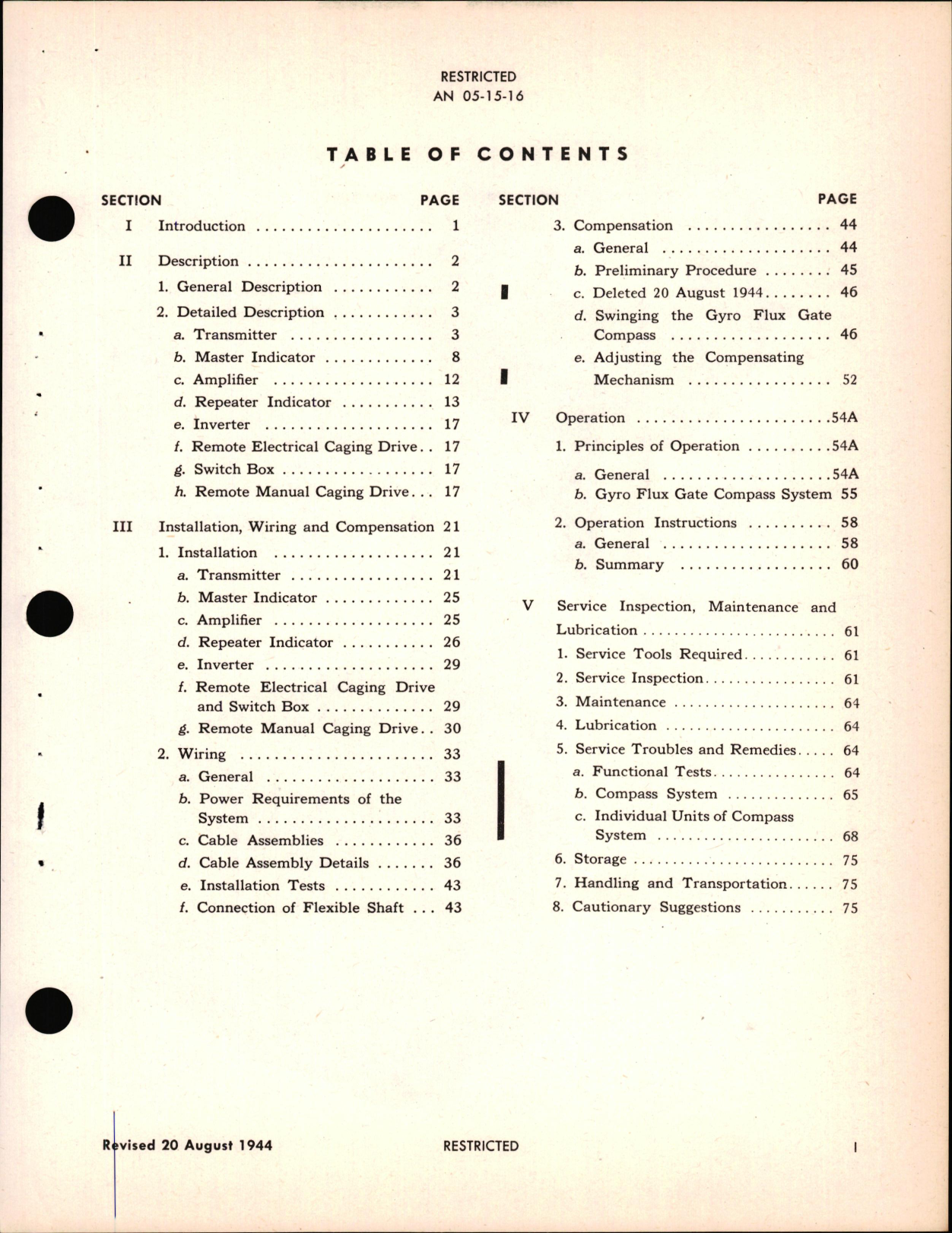Sample page 7 from AirCorps Library document: Operation and Service Instructions for Gyro Stabilized Flux Gate Compass System