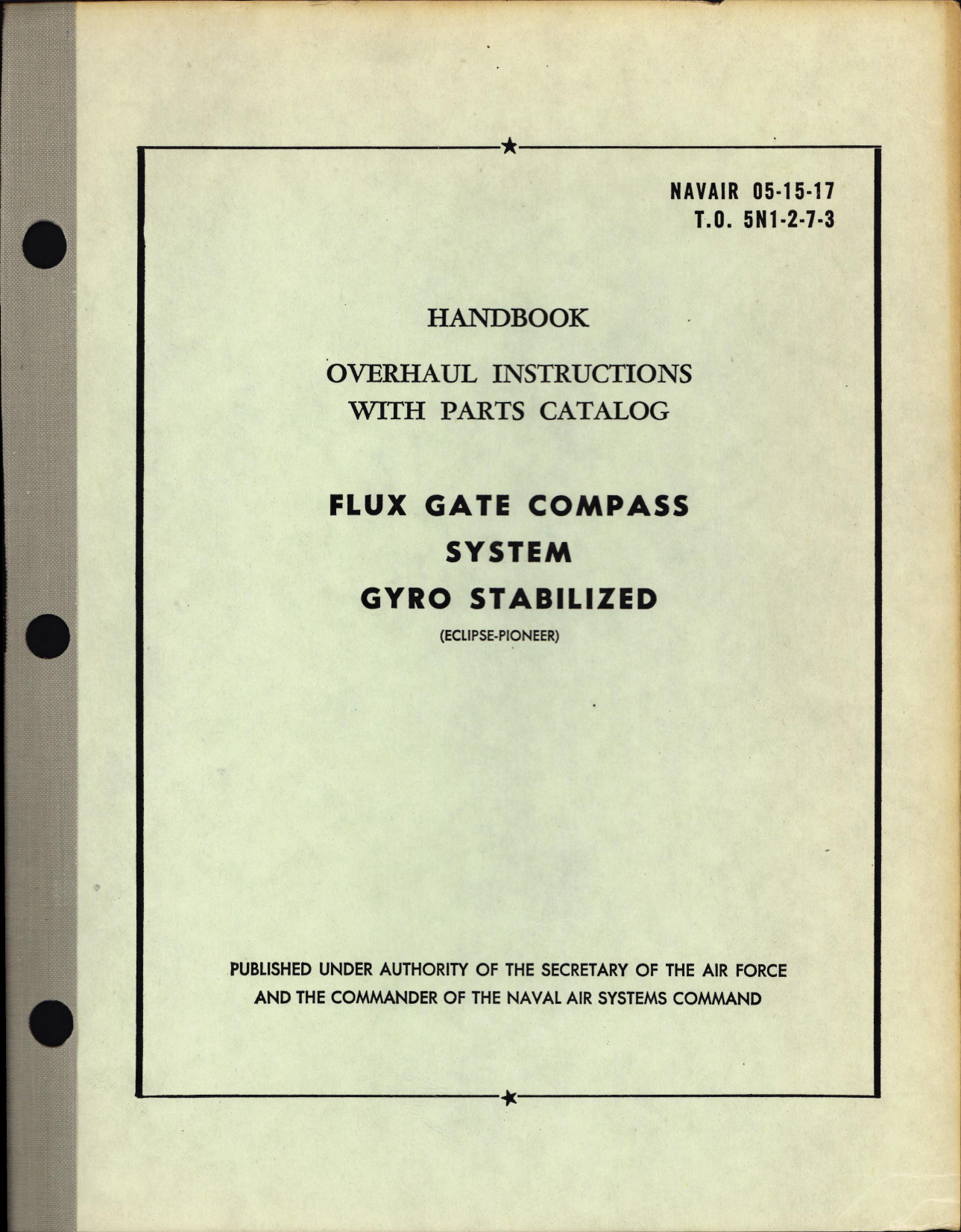 Sample page 1 from AirCorps Library document: Overhaul Instructions with Parts Catalog for Flux Gate Compass System Gyro Stabilized