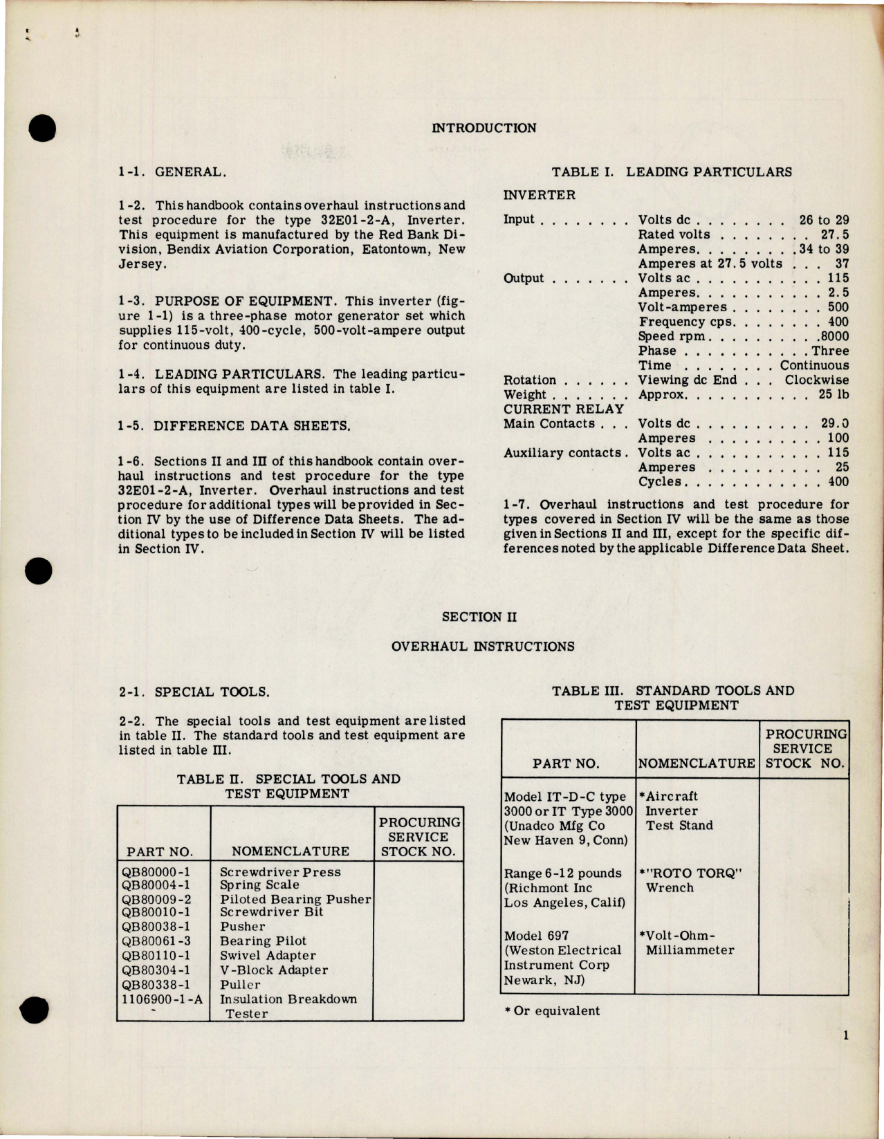 Sample page 5 from AirCorps Library document: Overhaul Instructions for Inverter - Type 32E01-2-A